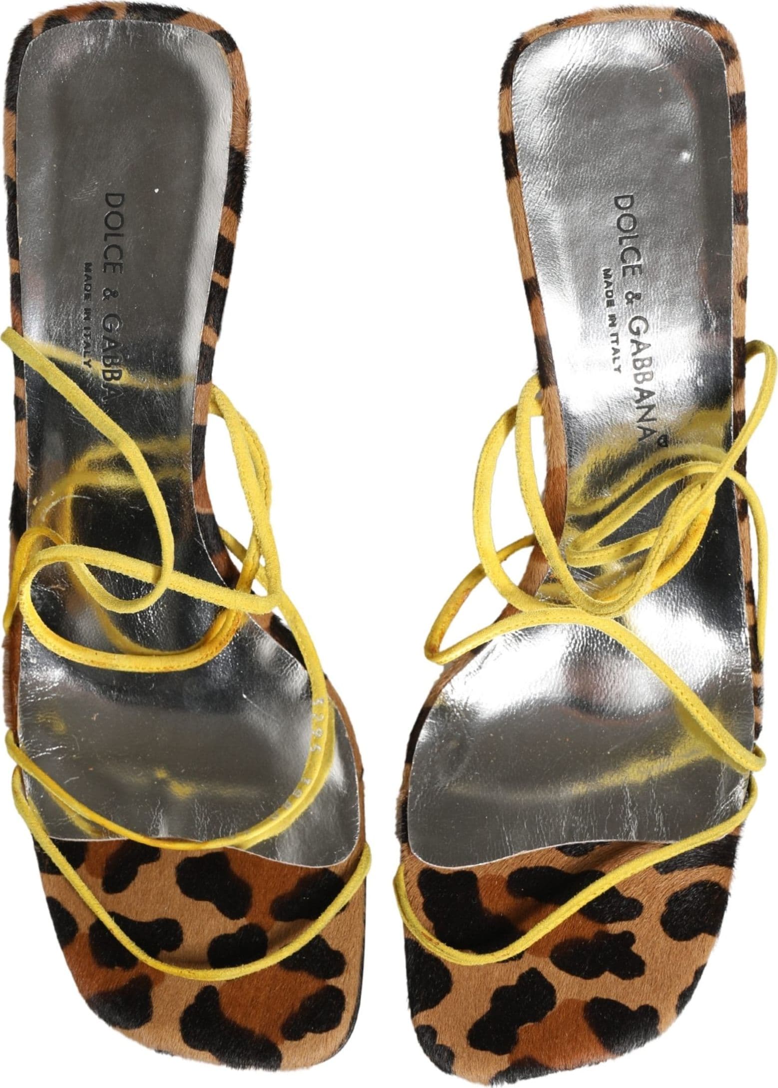 Dolce & Gabbana Multicolor Leather Block Heels Sandals Shoes - 7