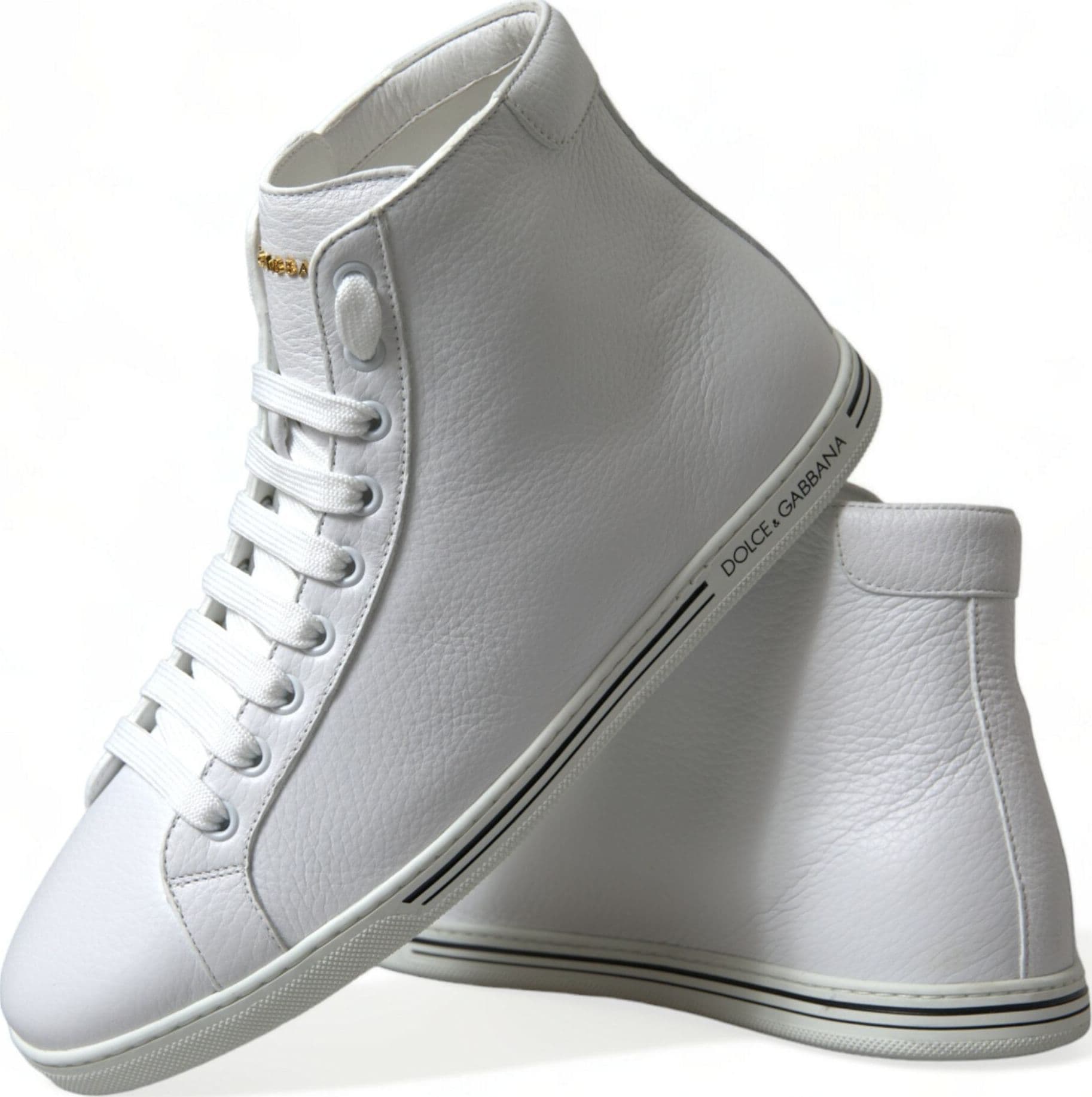 Dolce & Gabbana White Saint Tropez High Top Men Sneakers Shoes - 7