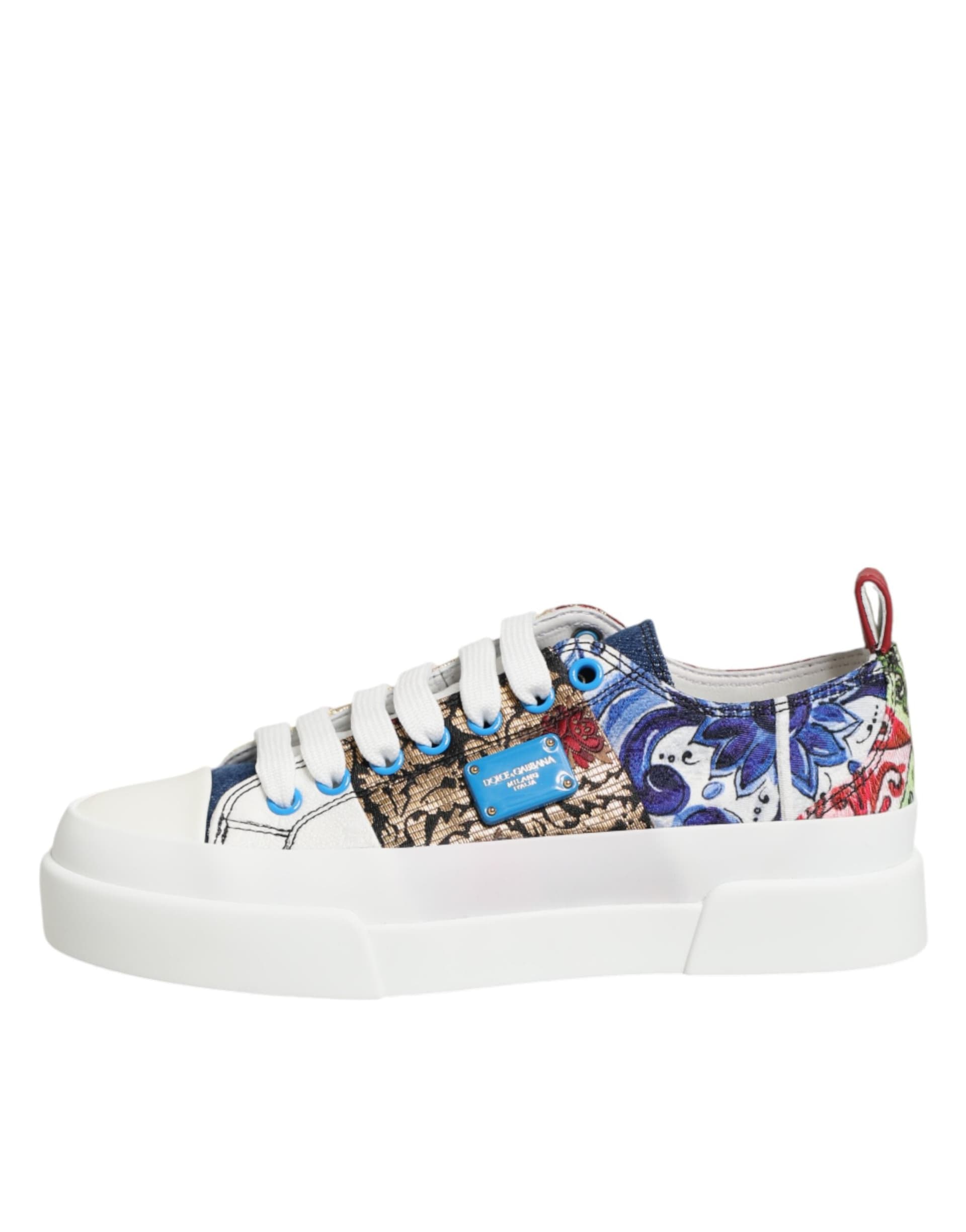 Dolce & Gabbana Multicolor Patchwork Low Top Sneakers Shoes - 5