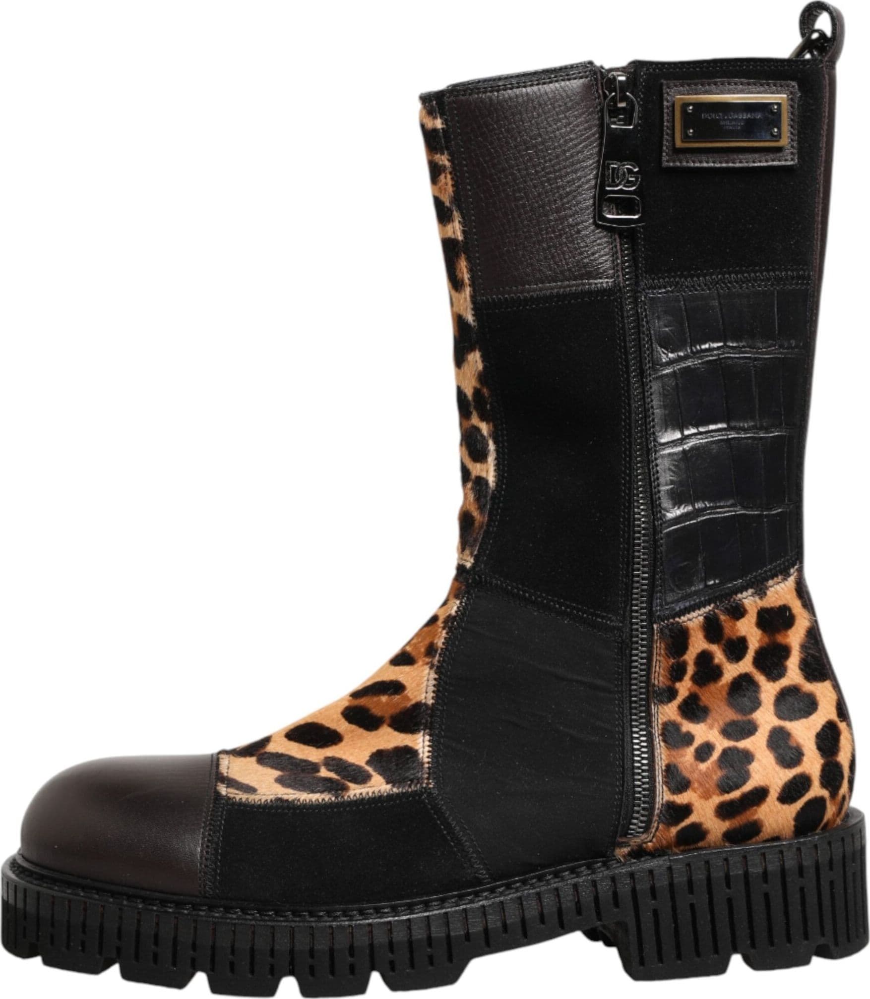 Dolce & Gabbana Multicolor Leopard Mid Calf Boots Shoes - 5