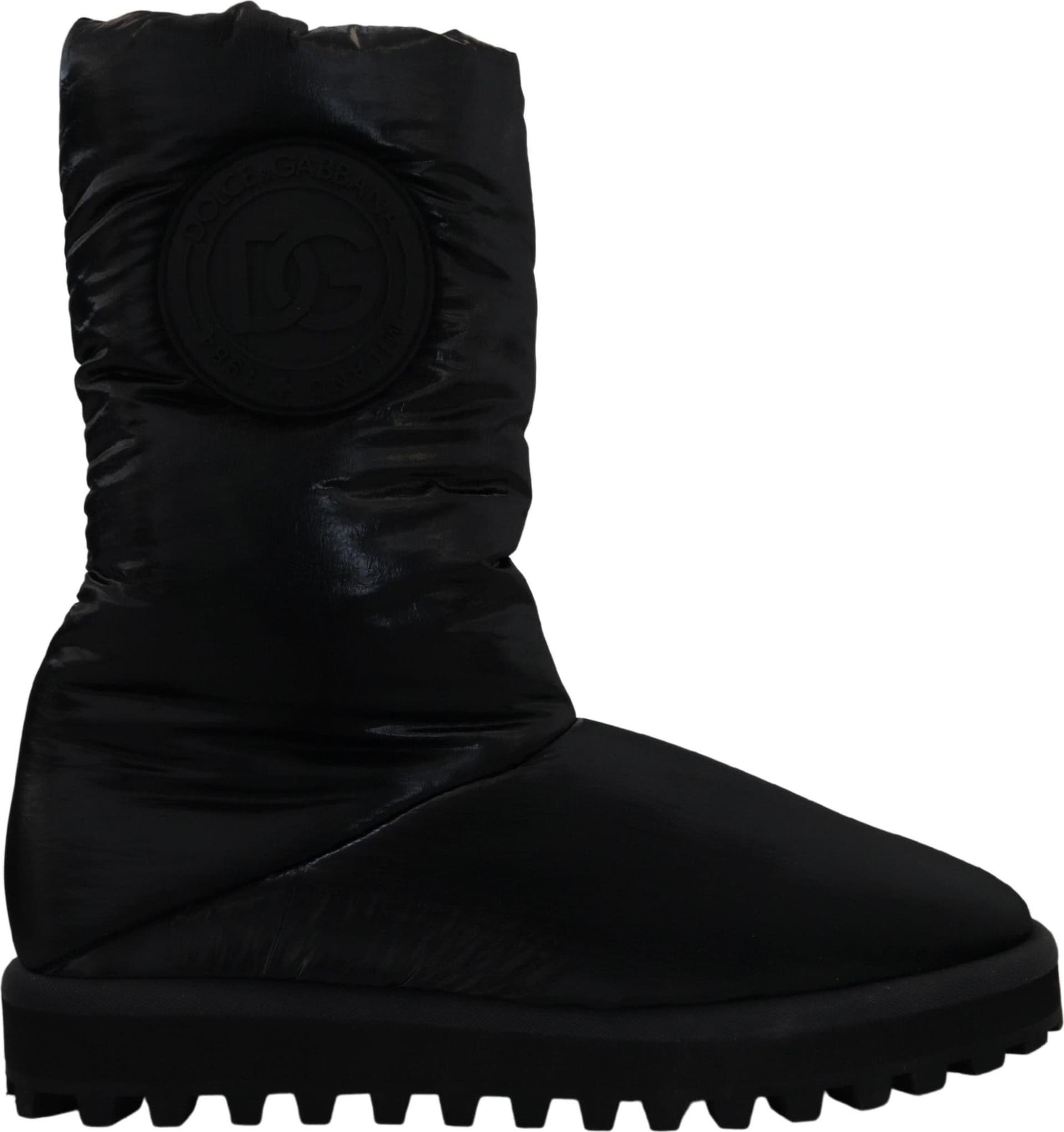 Dolce & Gabbana Black Boots Padded Mid Calf Winter Shoes - 2