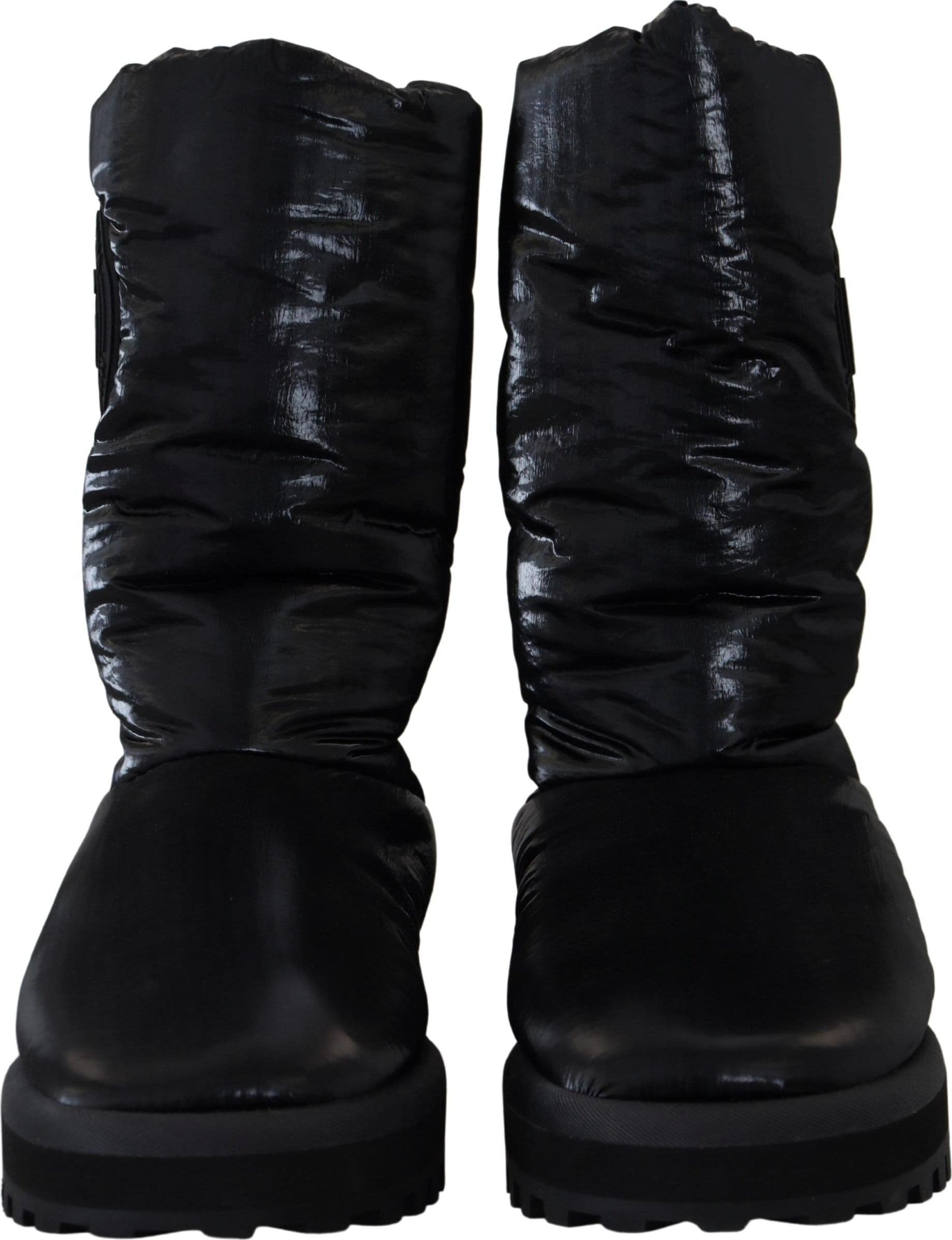 Dolce & Gabbana Black Boots Padded Mid Calf Winter Shoes - 5