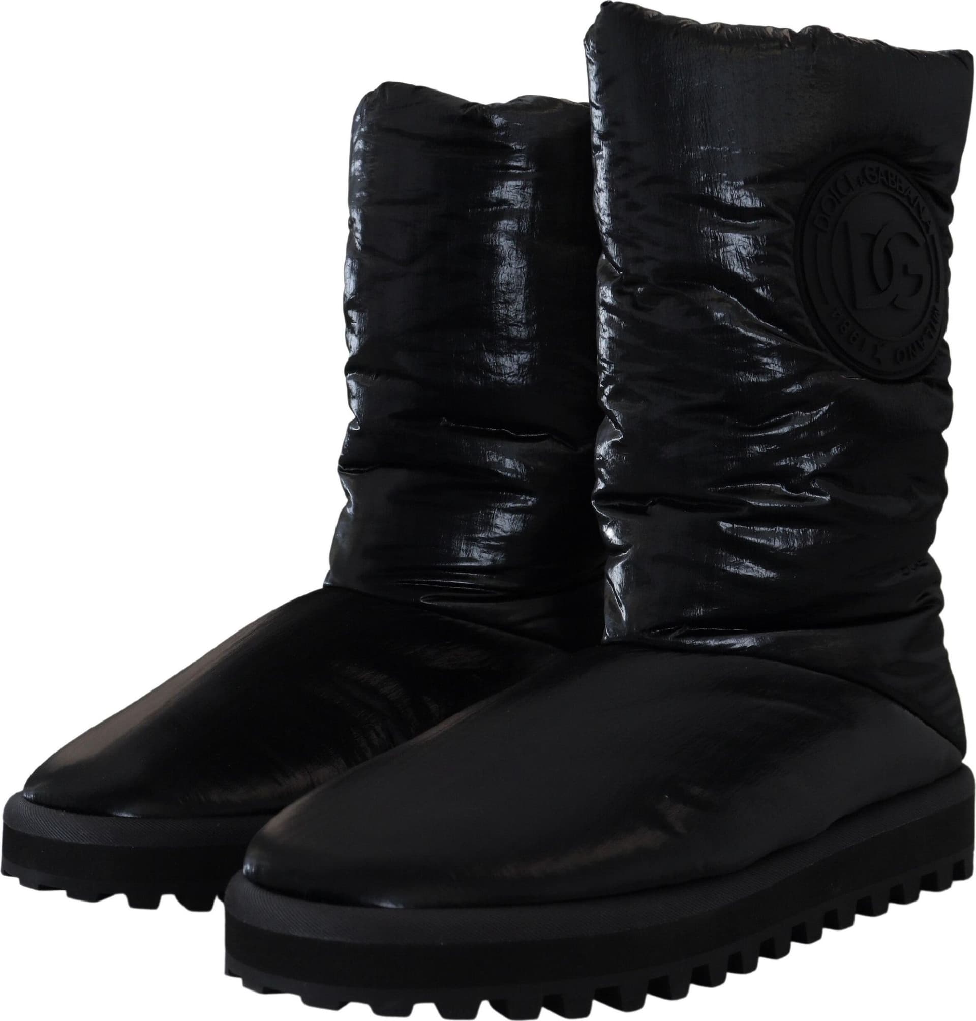 Dolce & Gabbana Black Boots Padded Mid Calf Winter Shoes - 6