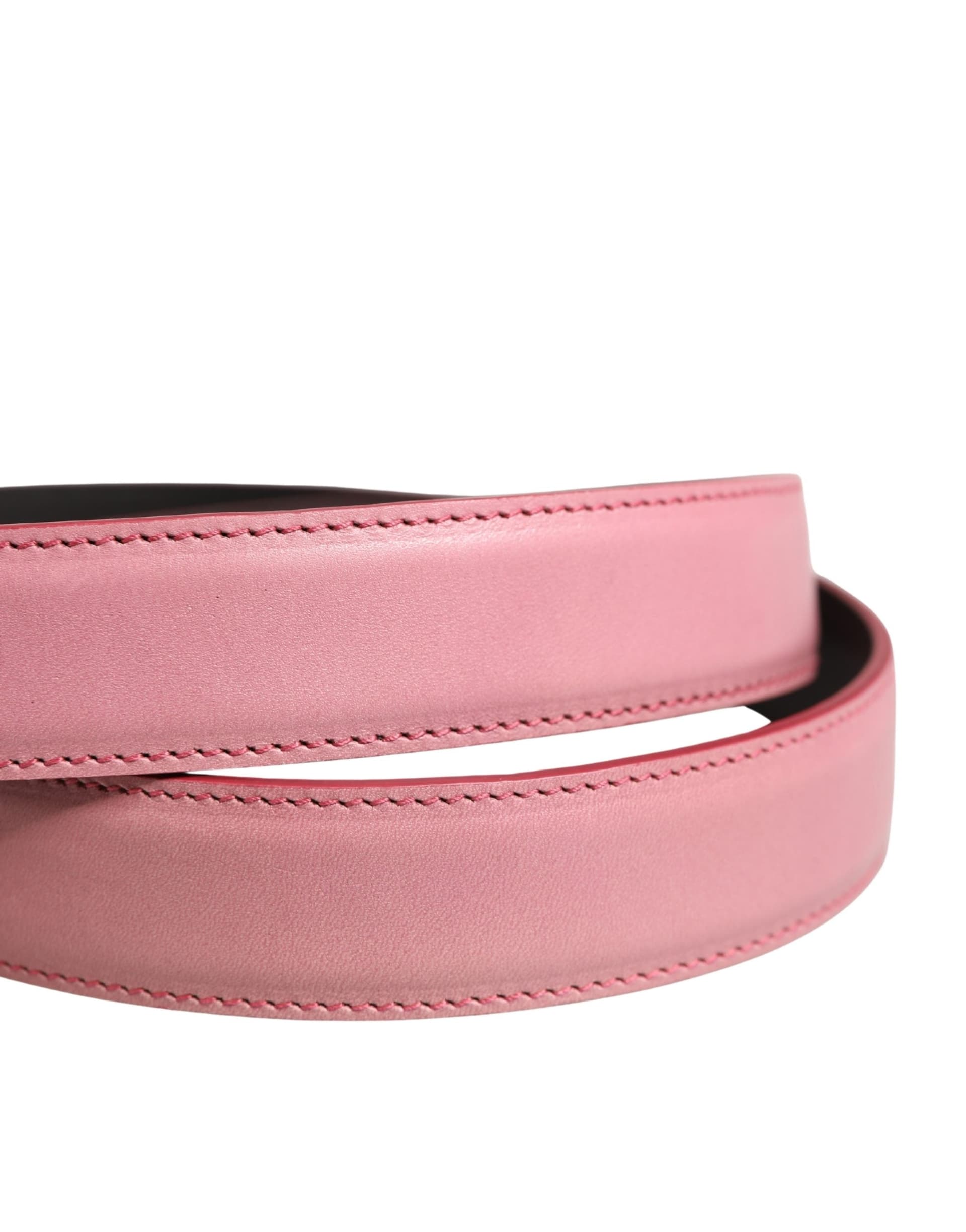 Dolce & Gabbana Men Pink Classic Leather Metal Buckle Belt - 5