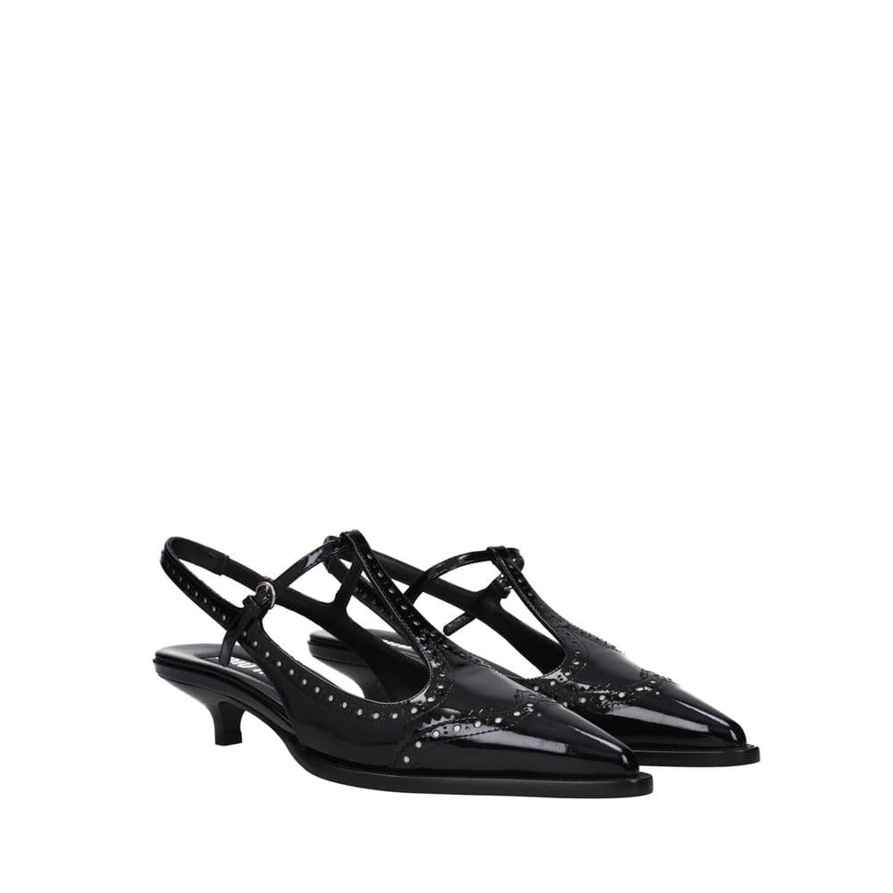 Miu Miu Black Calfskin Mid Heel Pumps - 2