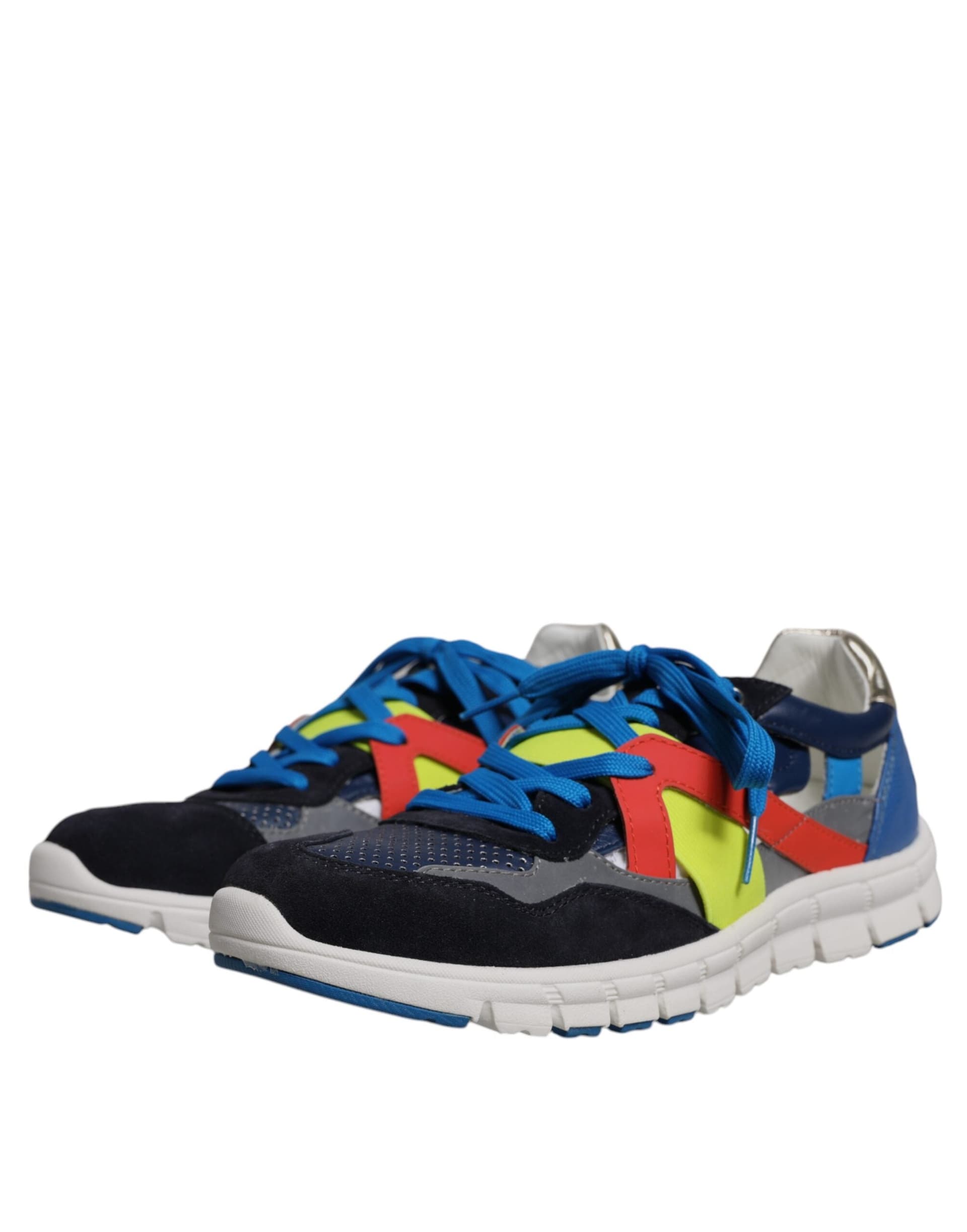 Dolce & Gabbana Multicolor Leather Suede Low Top Sneakers Shoes - 2