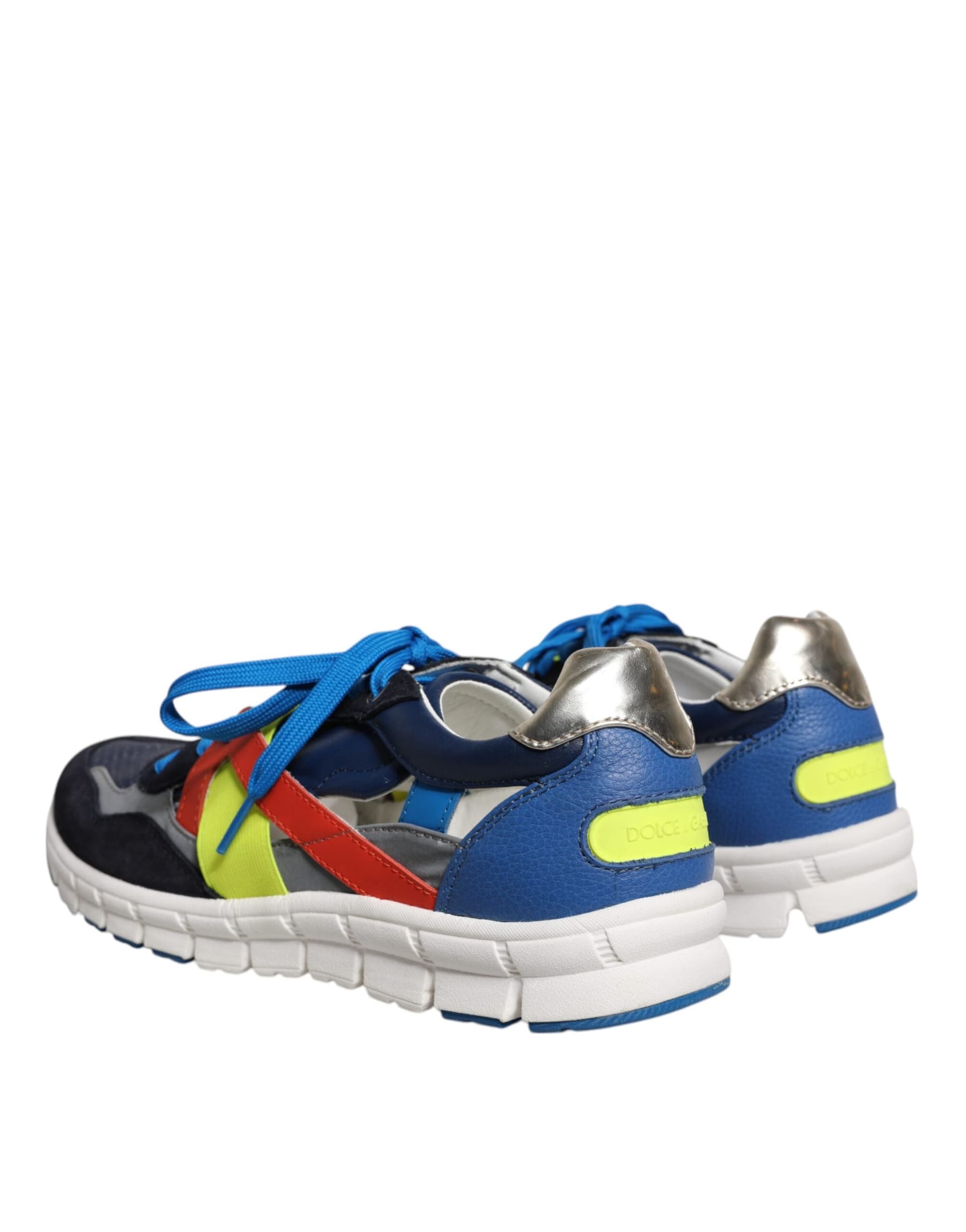 Dolce & Gabbana Multicolor Leather Suede Low Top Sneakers Shoes - 3
