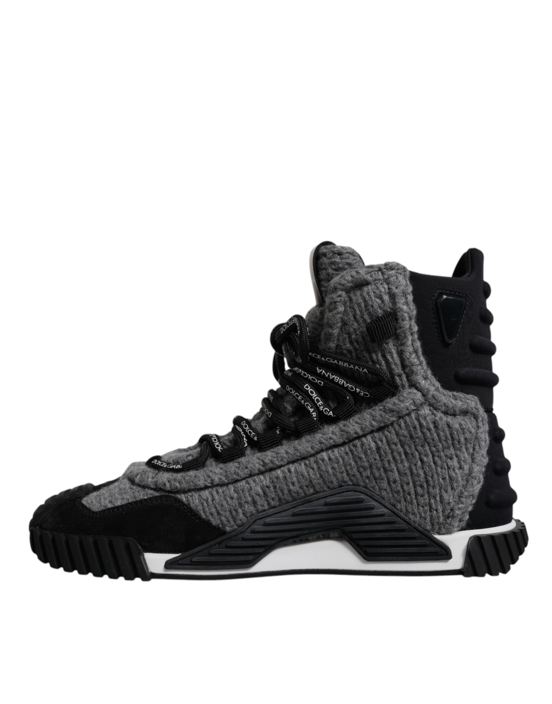 Dolce & Gabbana Gray Black NS1 High Top Boots Sneakers Shoes - 4