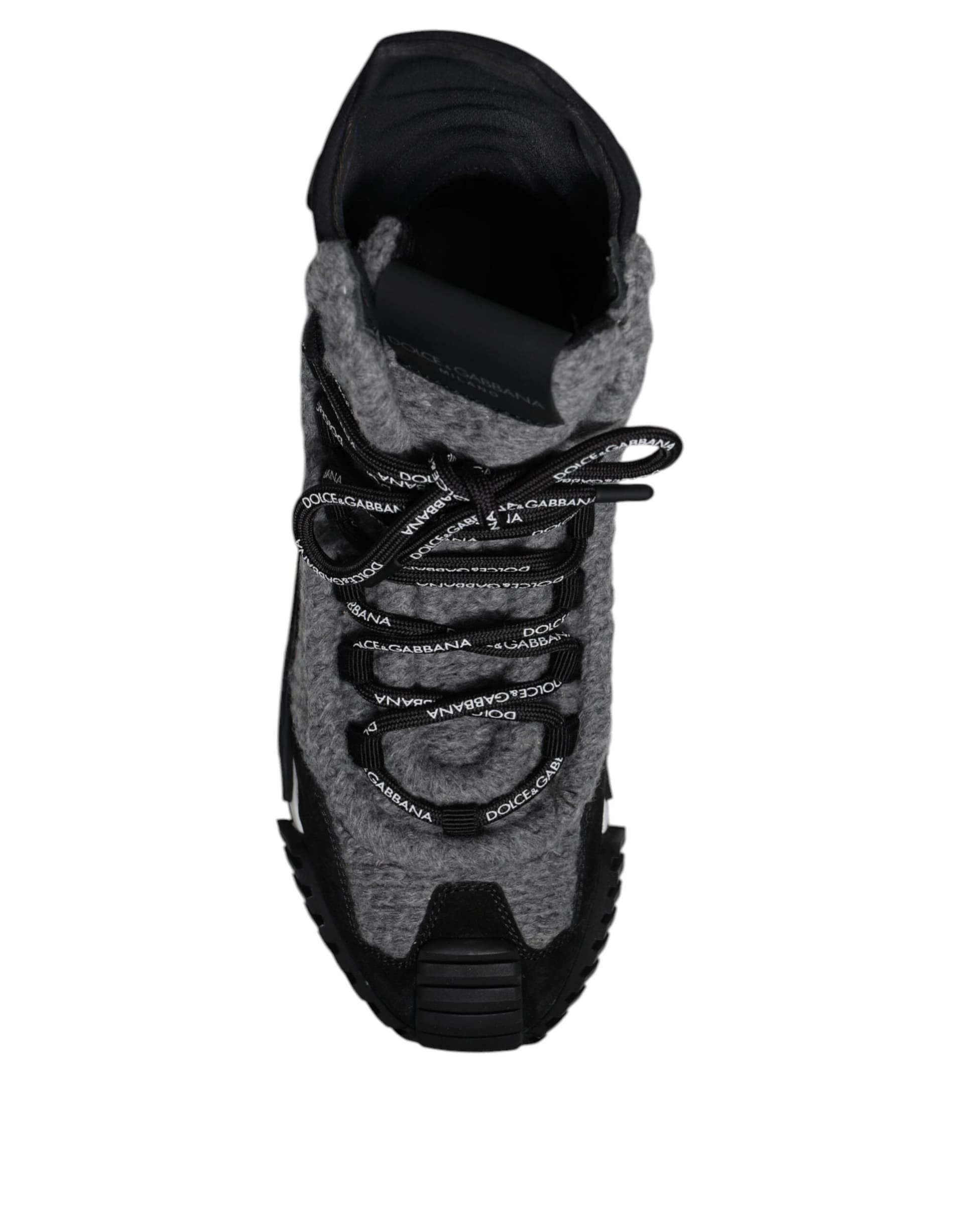 Dolce & Gabbana Gray Black NS1 High Top Boots Sneakers Shoes - 8