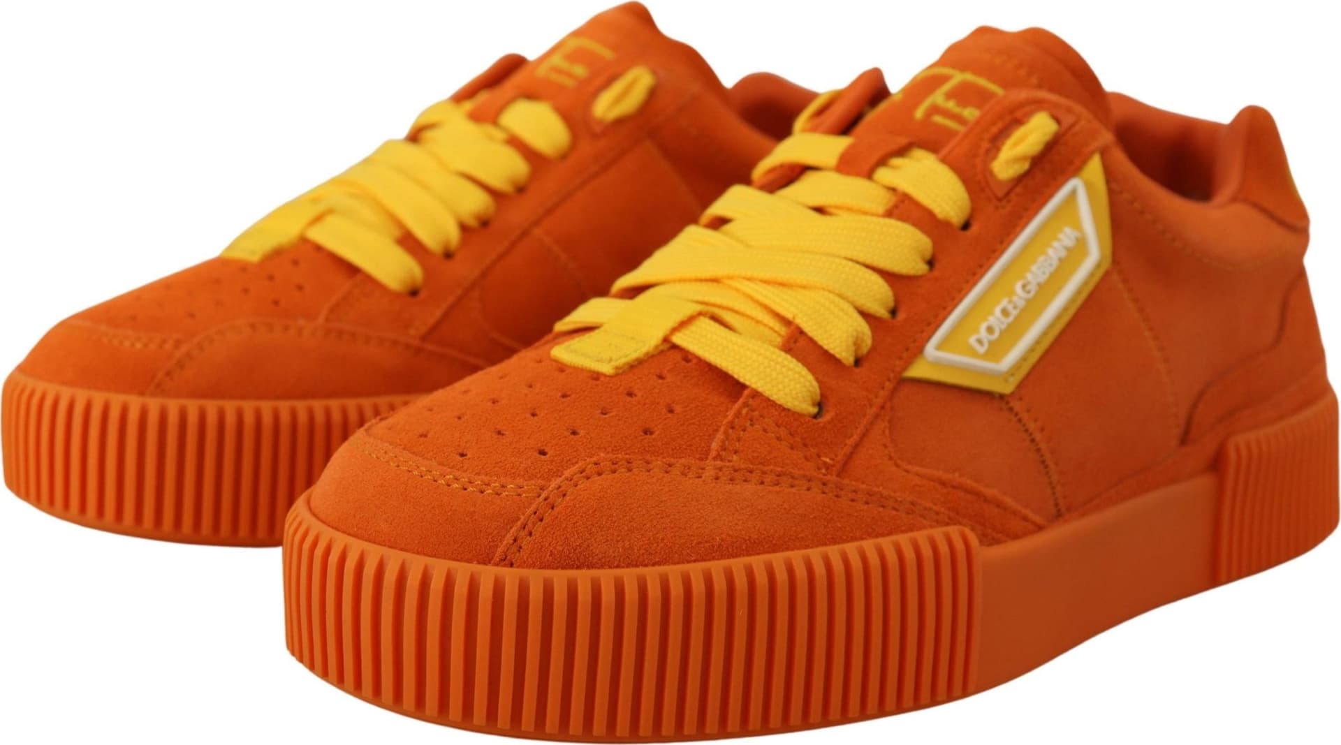 Dolce & Gabbana Orange Leather P.j. Tucker Sneakers Shoes - 2