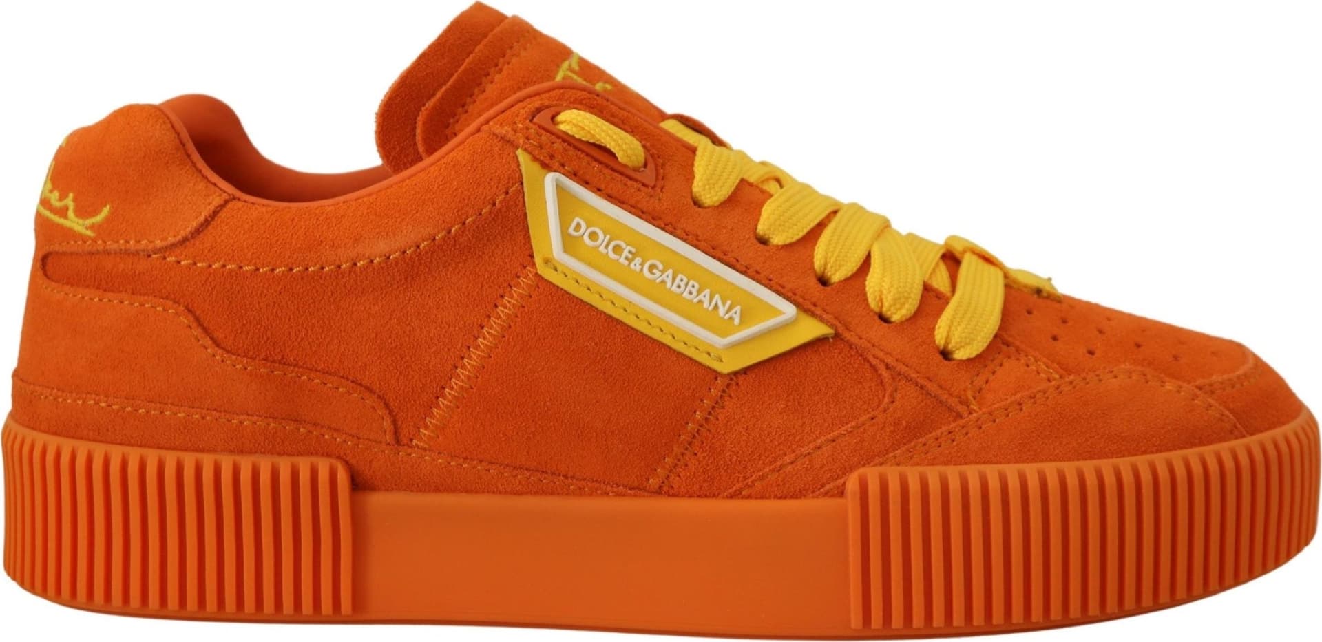 Dolce & Gabbana Orange Leather P.j. Tucker Sneakers Shoes - 5