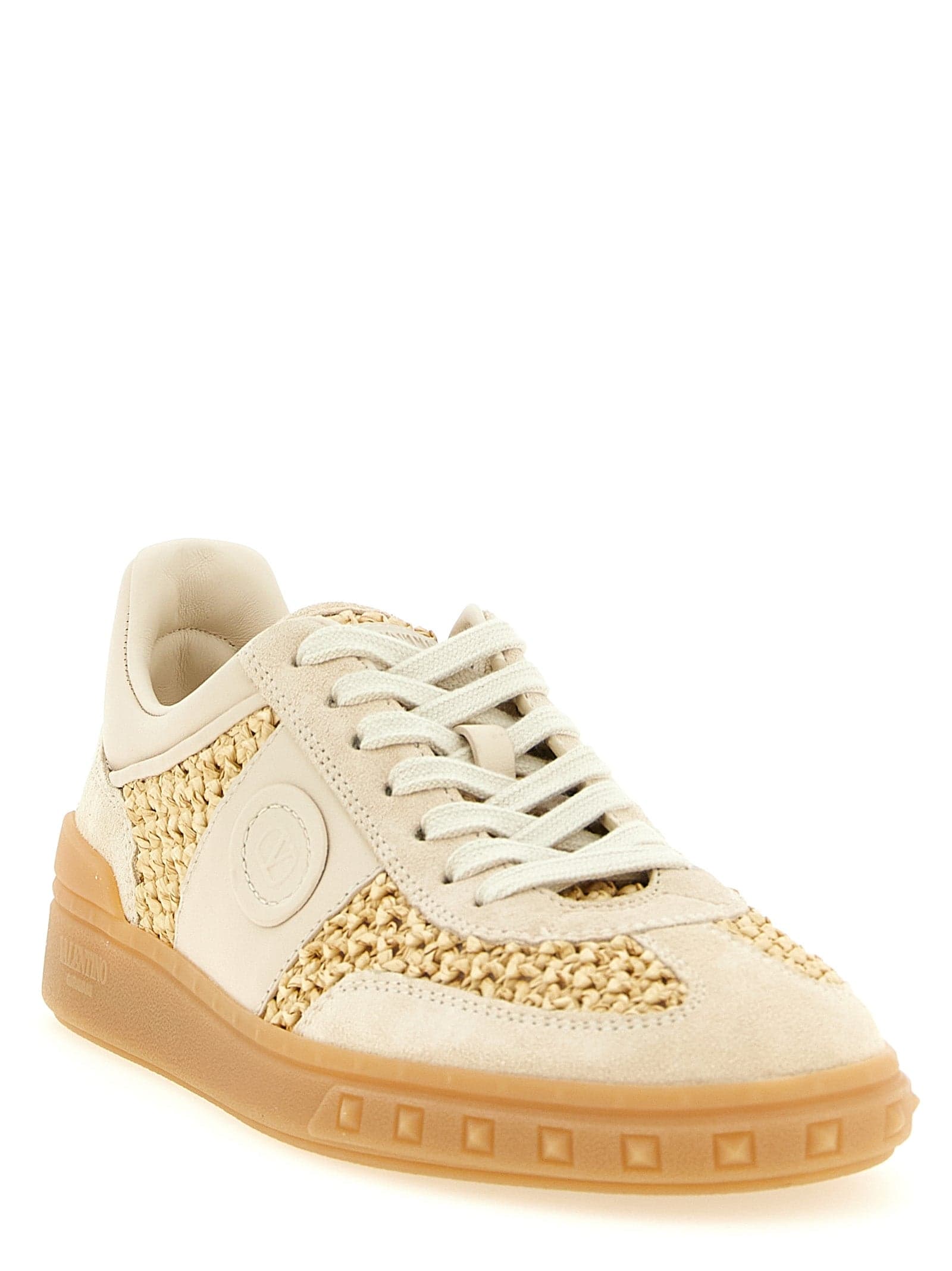 Valentino Garavani Beige Calfskin Low Top Sneakers - 2