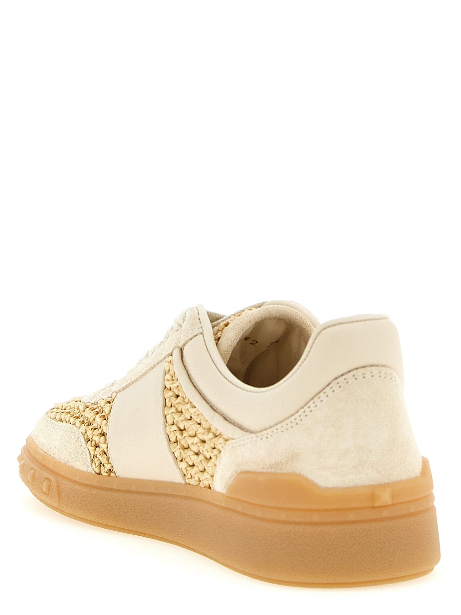 Valentino Garavani Beige Calfskin Low Top Sneakers - 3