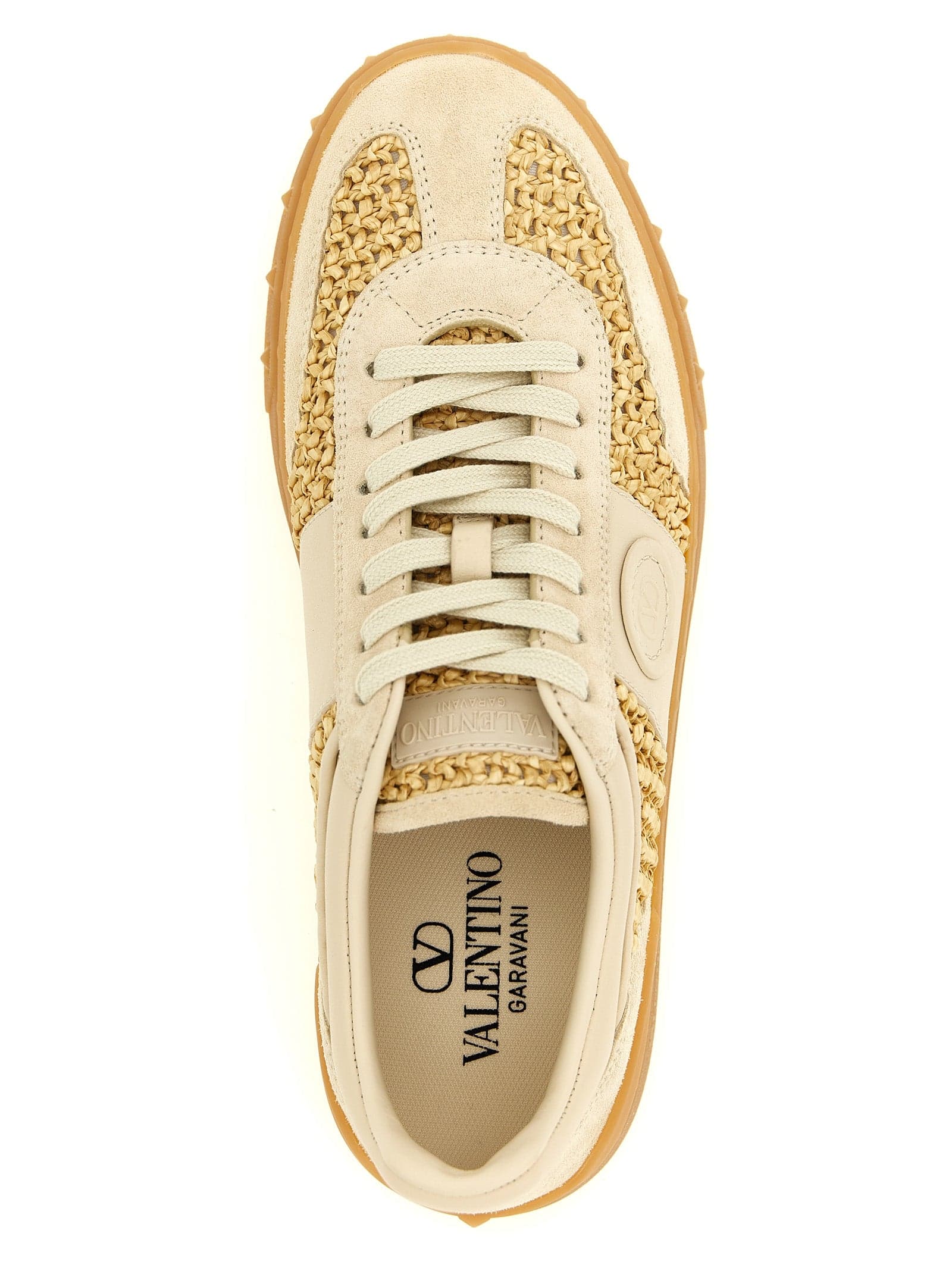 Valentino Garavani Beige Calfskin Low Top Sneakers - 4
