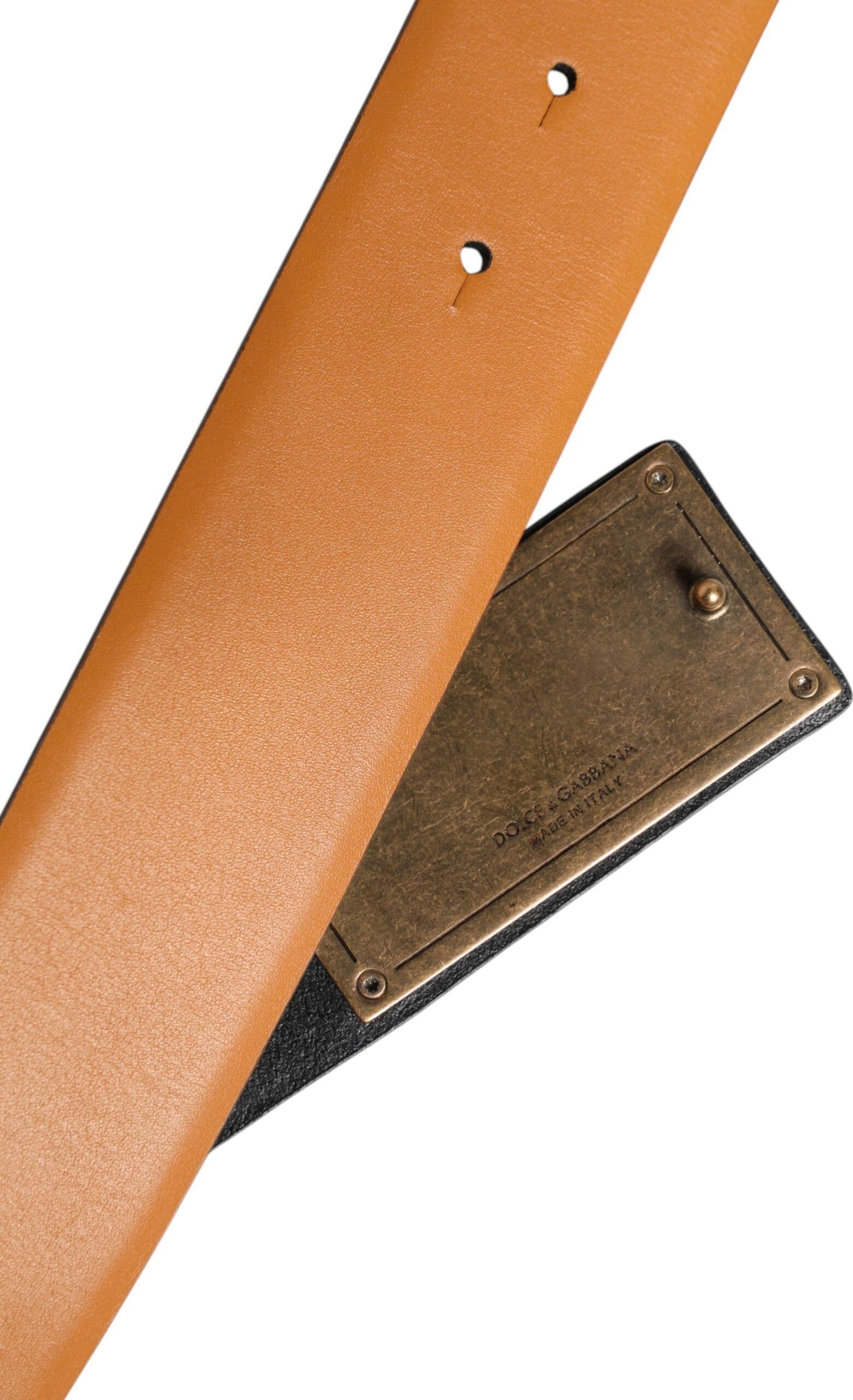 Dolce & Gabbana Brown Leather Buckle DG Logo Embossed Belt - 6