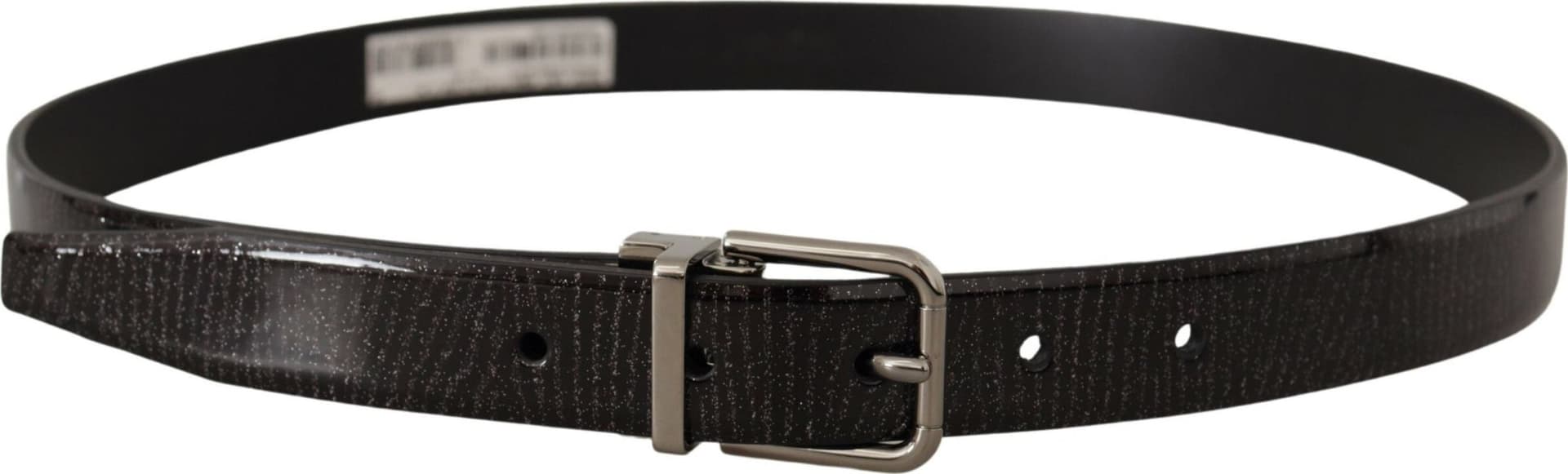 Dolce & Gabbana Black Leather Vernice Metal Buckle Belt - 2
