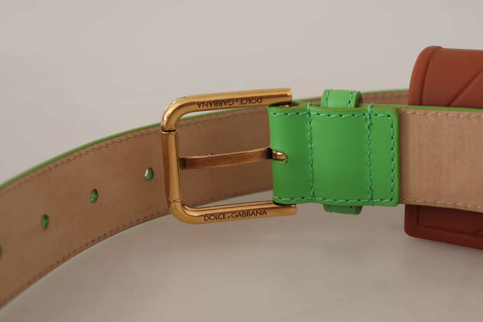 Dolce & Gabbana Green Leather Devotion Heart Micro Bag Headphones Belt - 4