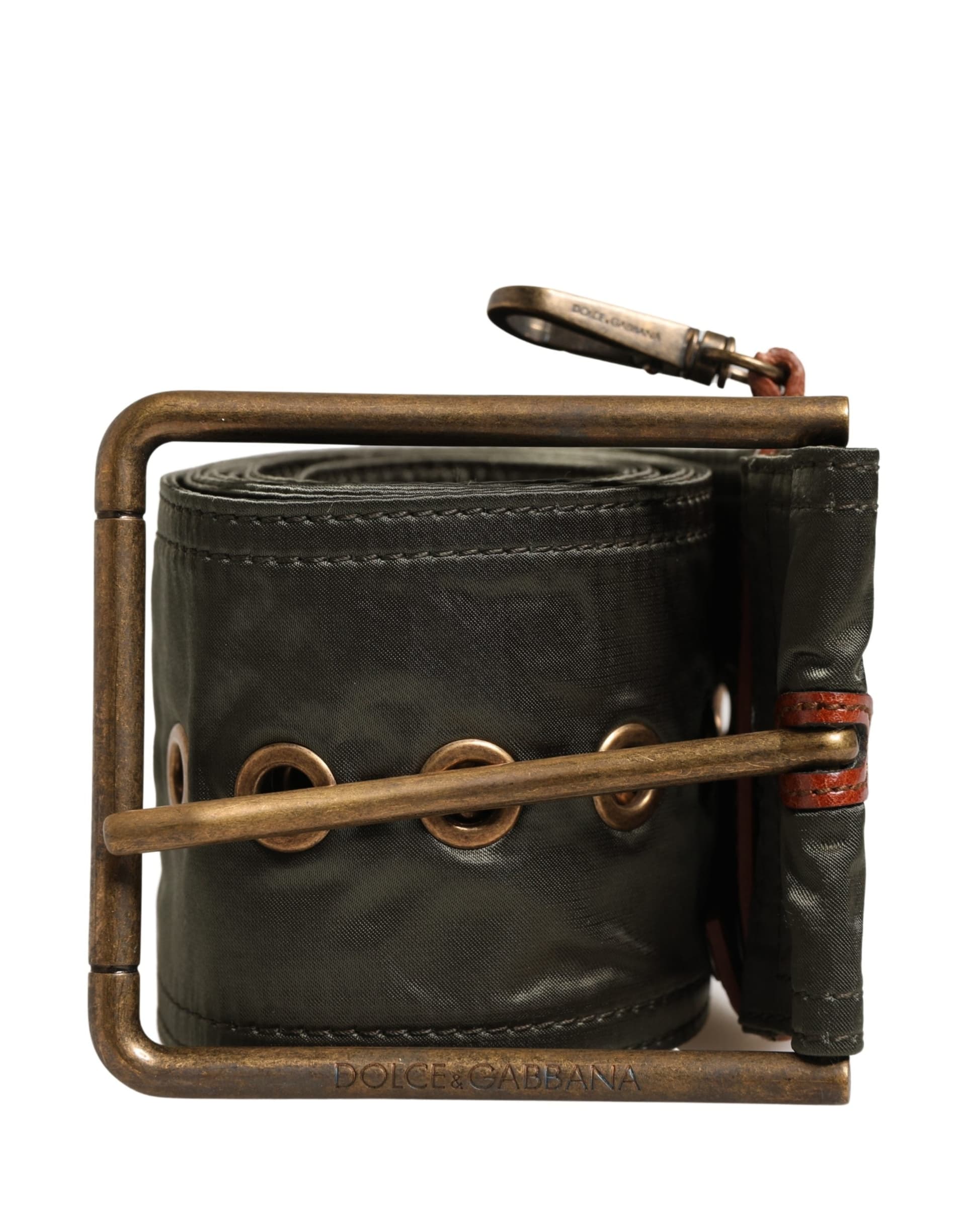 Dolce & Gabbana Men Black Wide Leather DG Metal Buckle Belt - 2