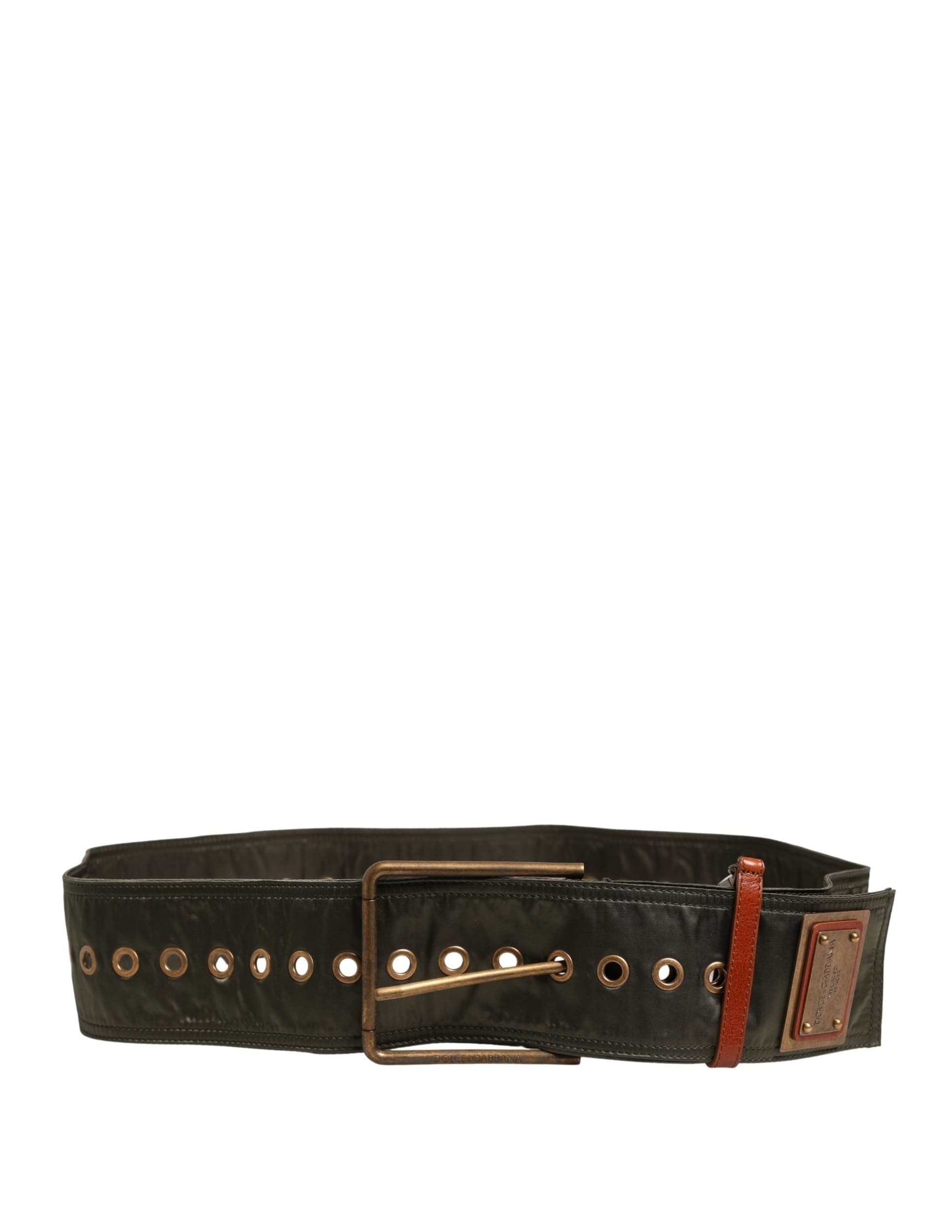 Dolce & Gabbana Men Black Wide Leather DG Metal Buckle Belt - 3