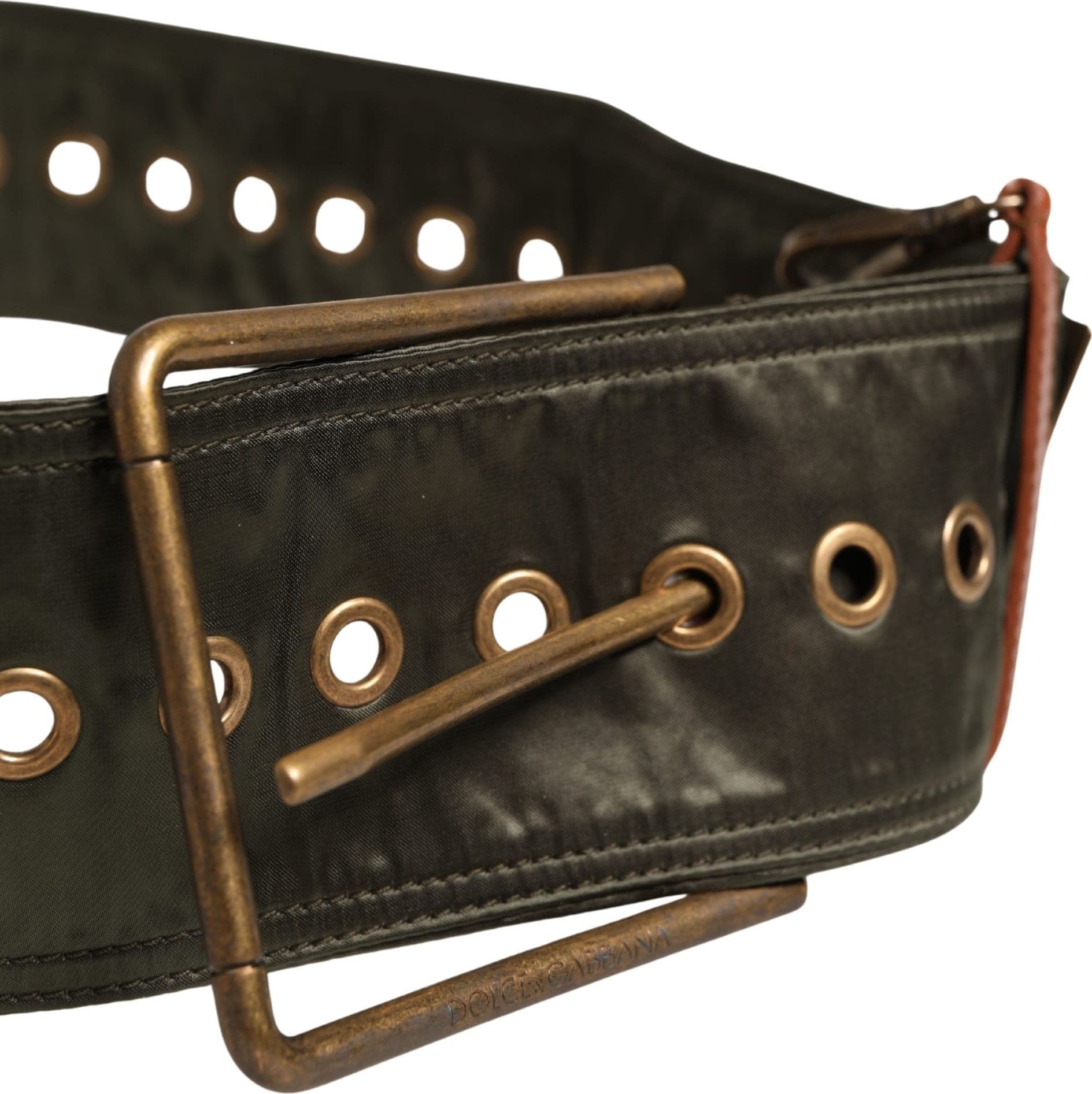 Dolce & Gabbana Men Black Wide Leather DG Metal Buckle Belt - 5
