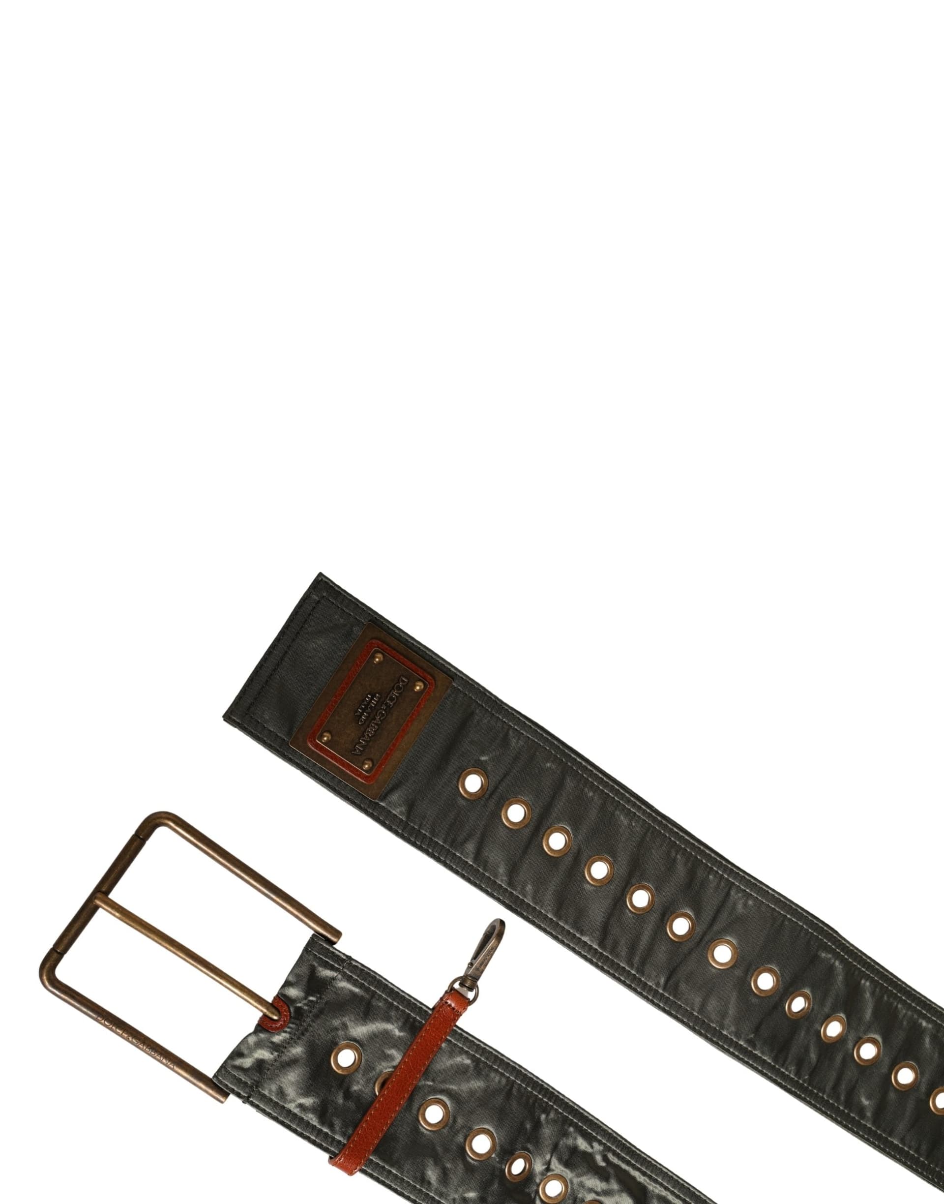 Dolce & Gabbana Men Black Wide Leather DG Metal Buckle Belt - 8