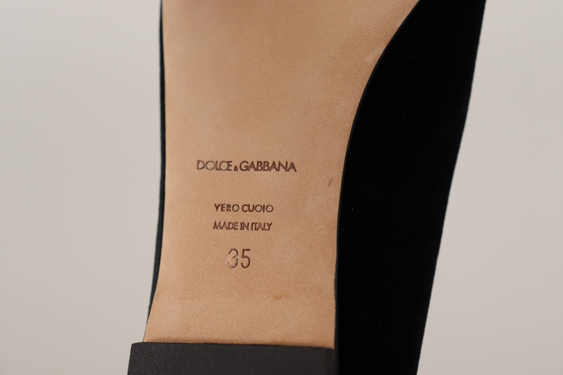Dolce & Gabbana Black DG Sacred Heart Patch Slip On Flat Shoes - 7