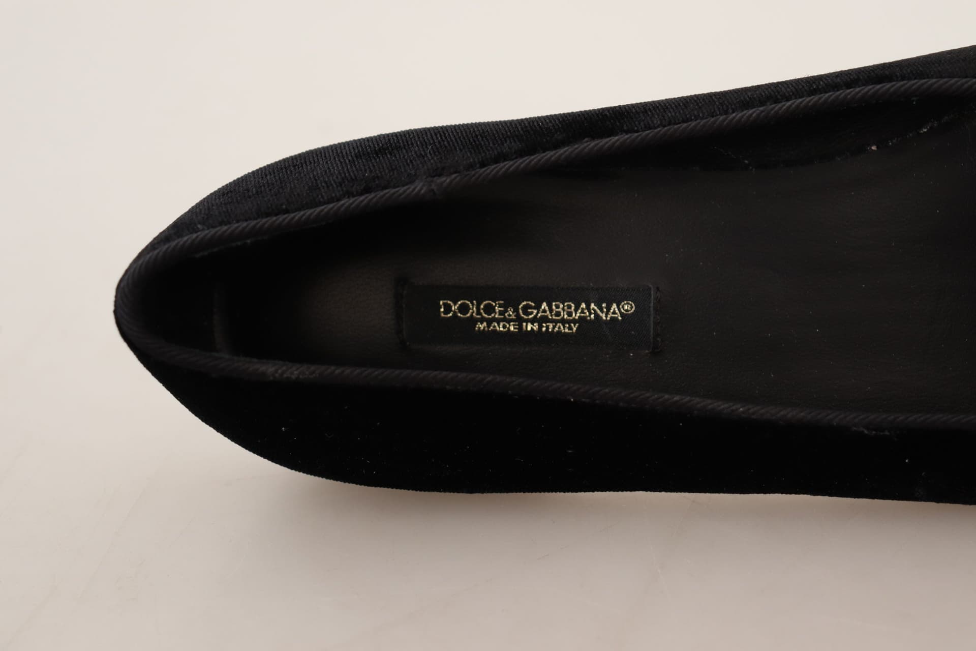 Dolce & Gabbana Black DG Sacred Heart Patch Slip On Flat Shoes - 8
