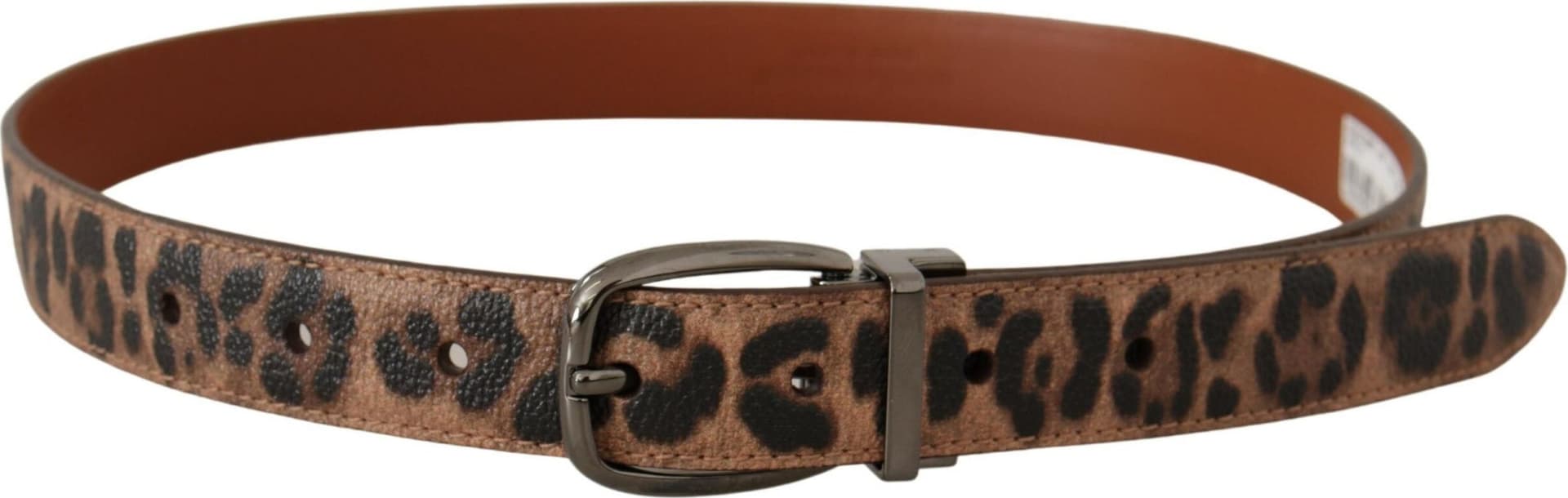 Dolce & Gabbana Brown Leopard Embossed Leather Buckle Belt - 3