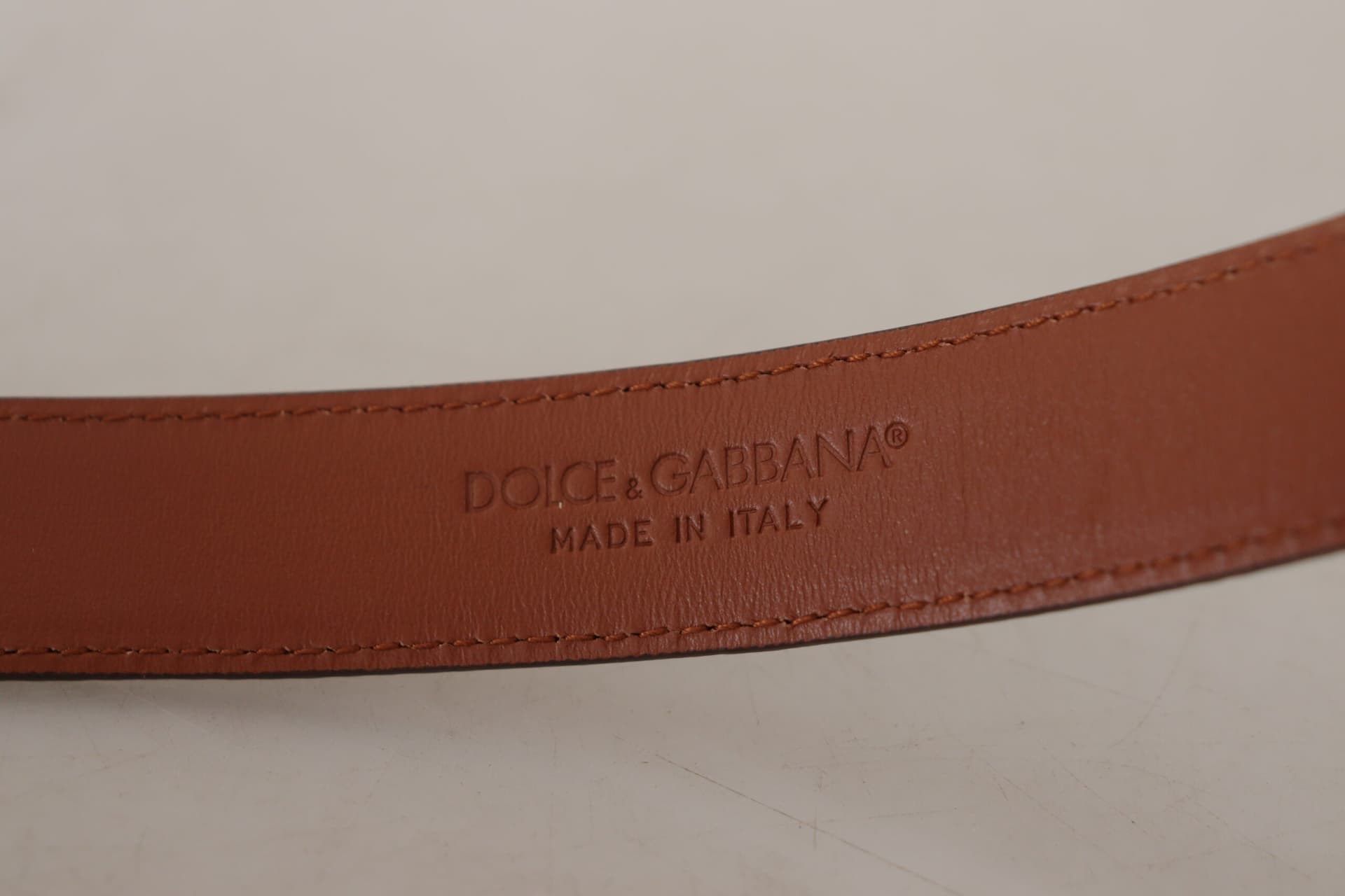 Dolce & Gabbana Brown Leopard Embossed Leather Buckle Belt - 5