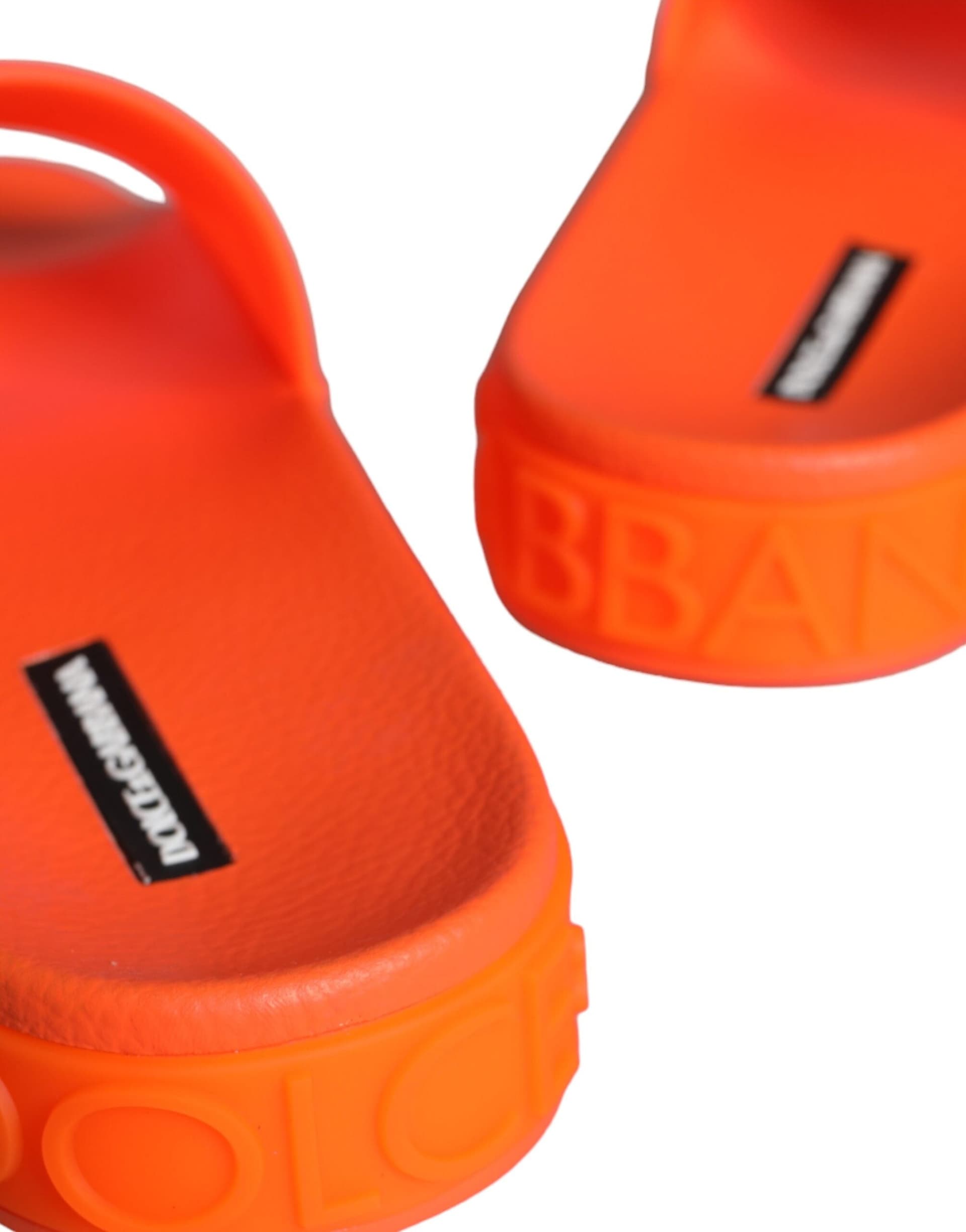 Dolce & Gabbana Orange Rubber Slides Sandals Beachwear Shoes - 5