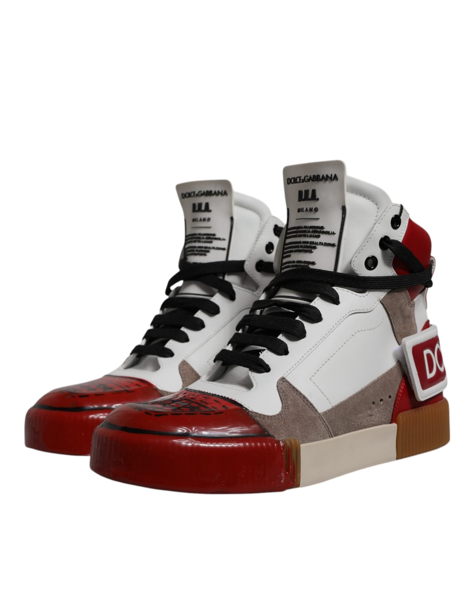 Dolce & Gabbana Multicolor Leather High Top Sneakers Shoes - 2