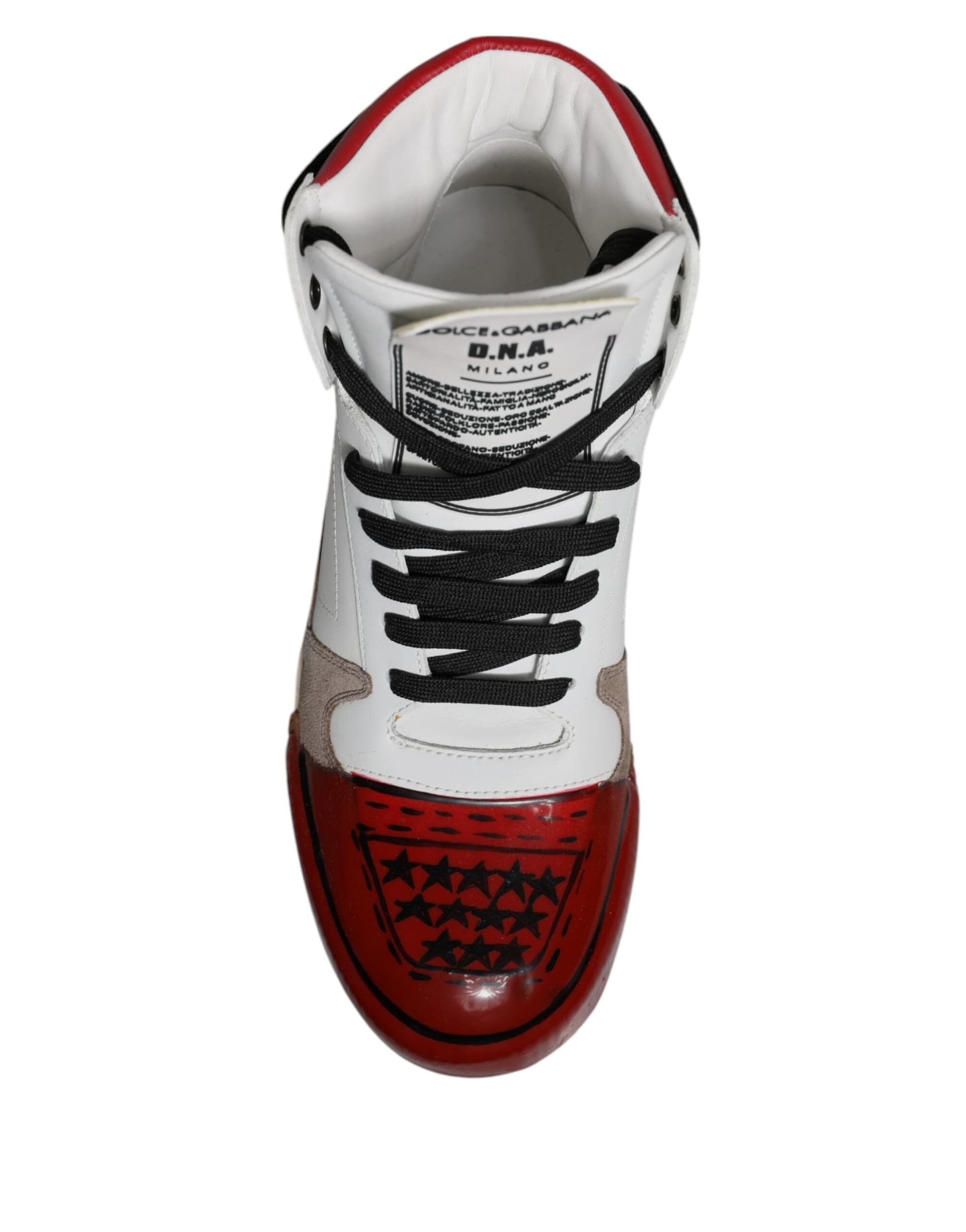 Dolce & Gabbana Multicolor Leather High Top Sneakers Shoes - 7