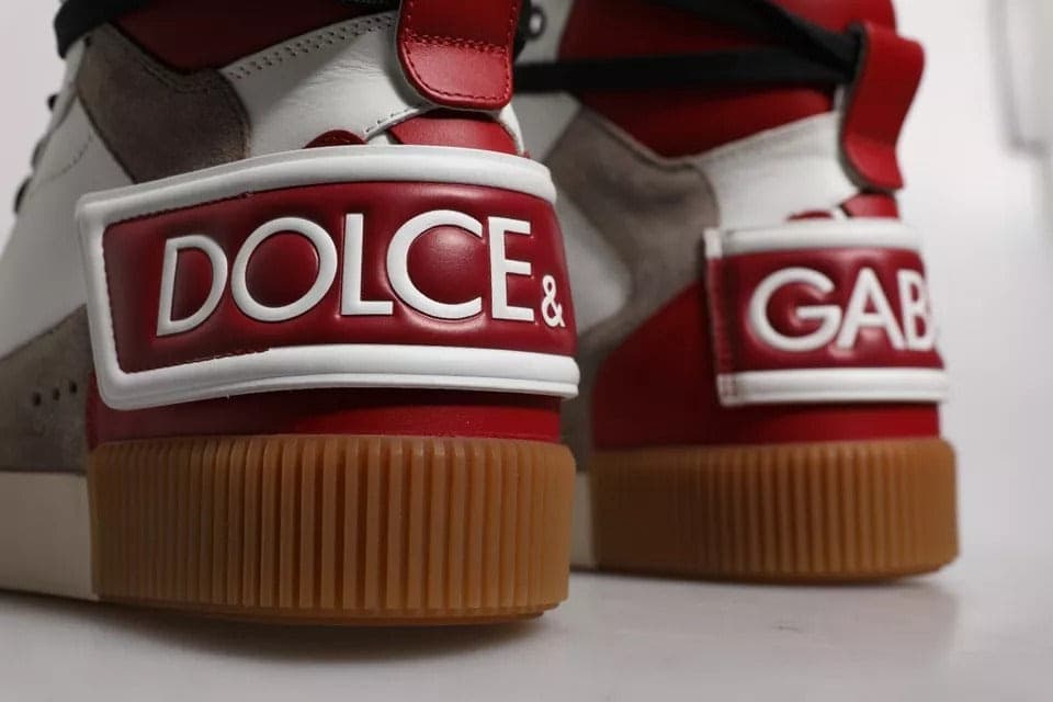 Dolce & Gabbana Multicolor Leather High Top Sneakers Shoes - 8