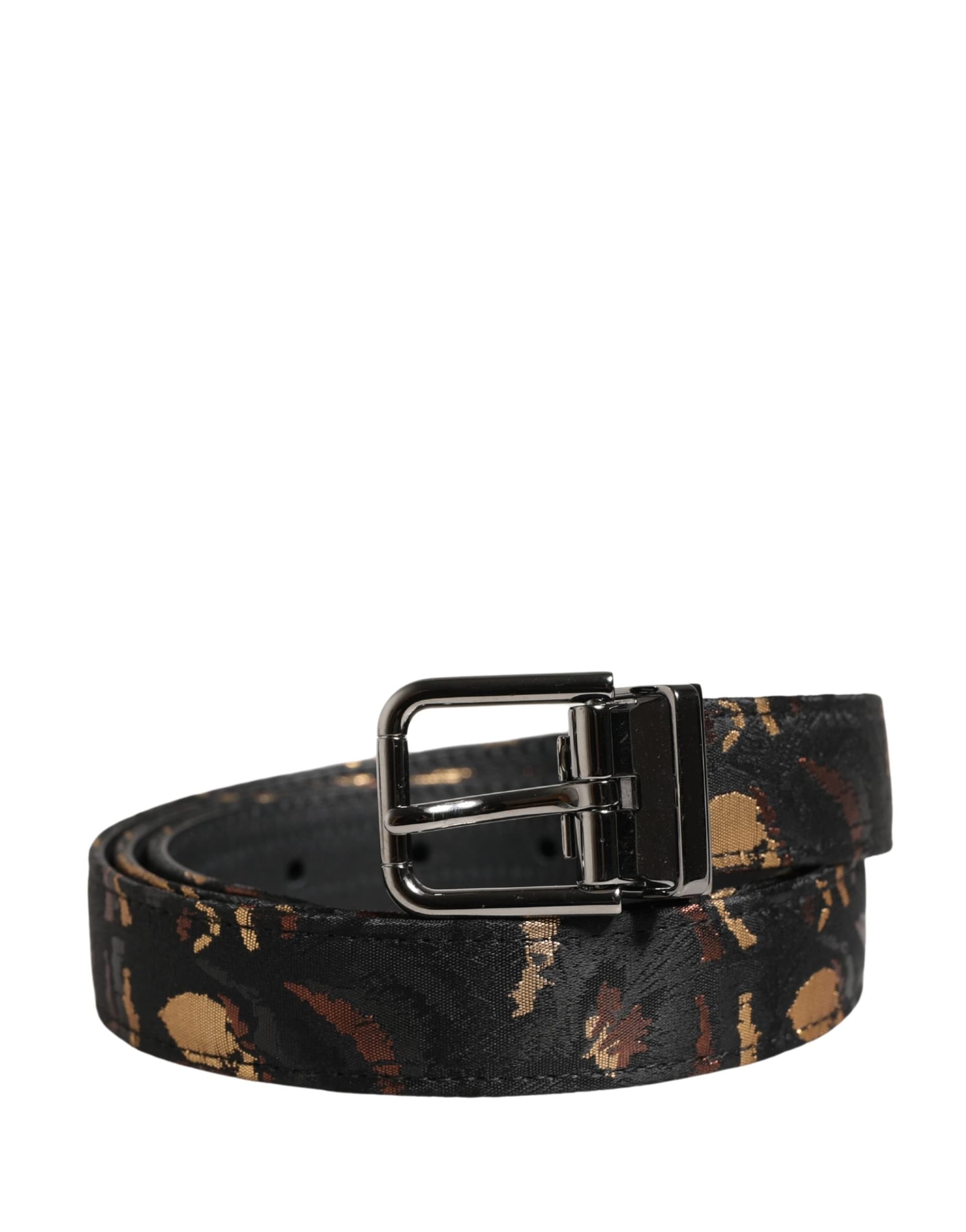 Dolce & Gabbana Multicolor Jacquard Silver Metal Buckle Belt - 2