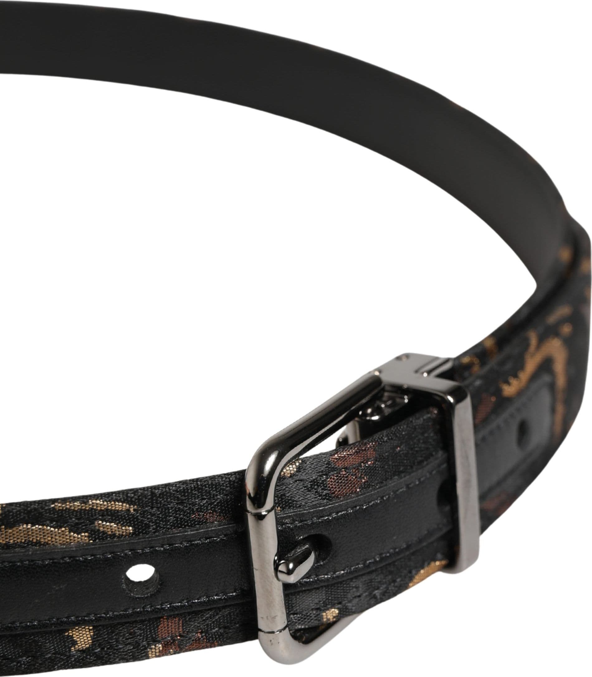 Dolce & Gabbana Multicolor Jacquard Silver Metal Buckle Belt - 4