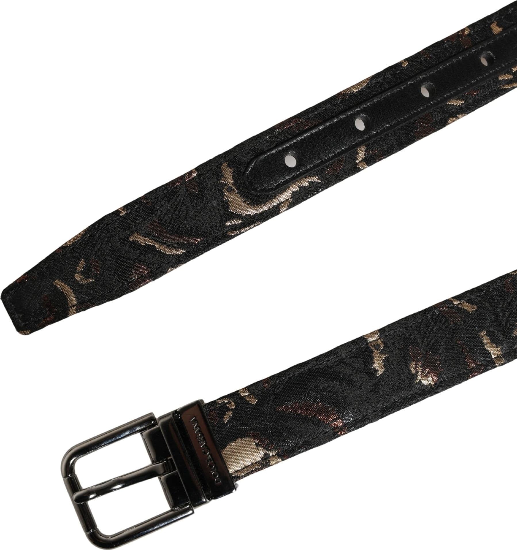 Dolce & Gabbana Multicolor Jacquard Silver Metal Buckle Belt - 7