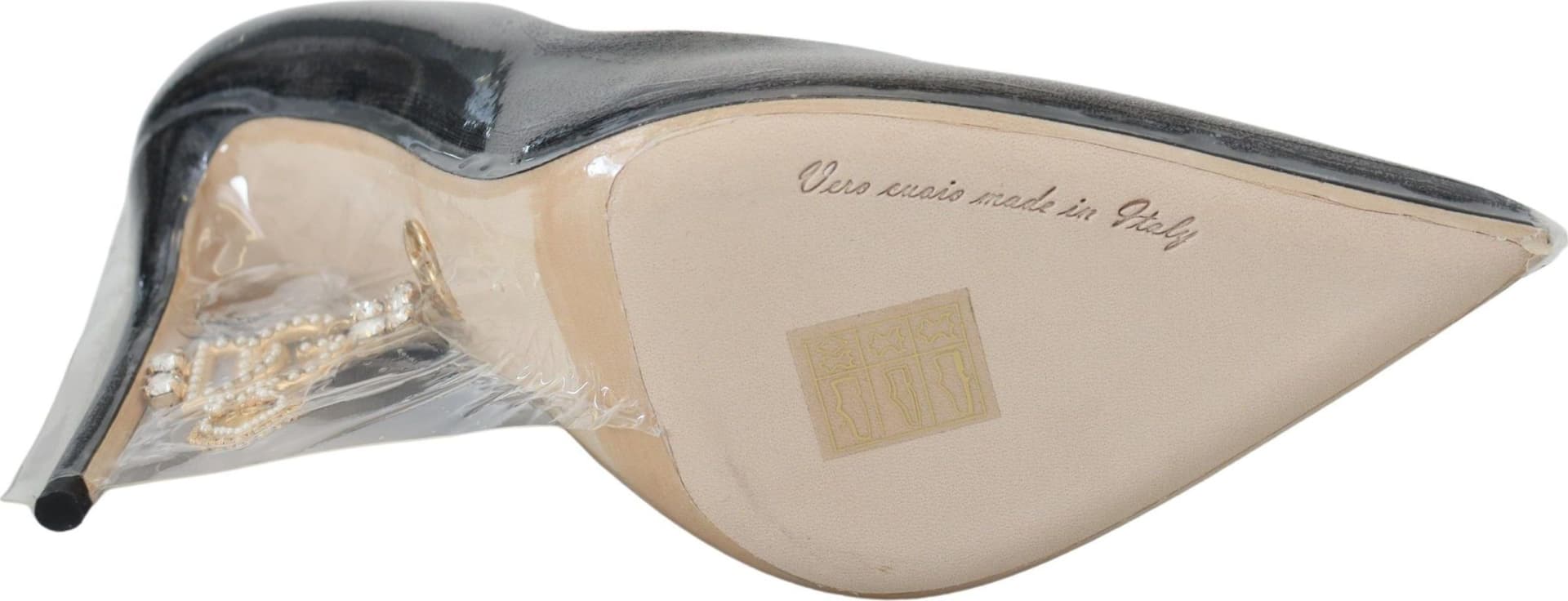 Dolce & Gabbana Black Leather Heels Pumps Plastic Wrapped Shoes - 8