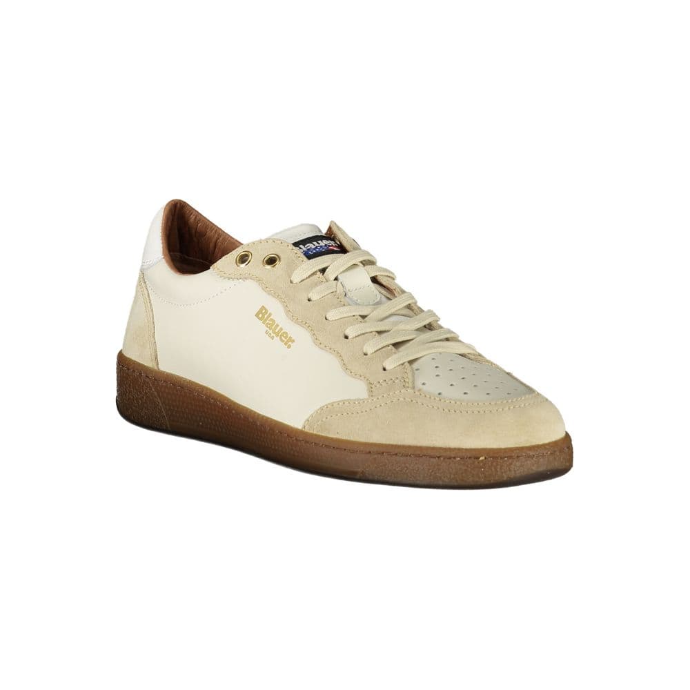 Blauer White Leather Men Sneaker - 2