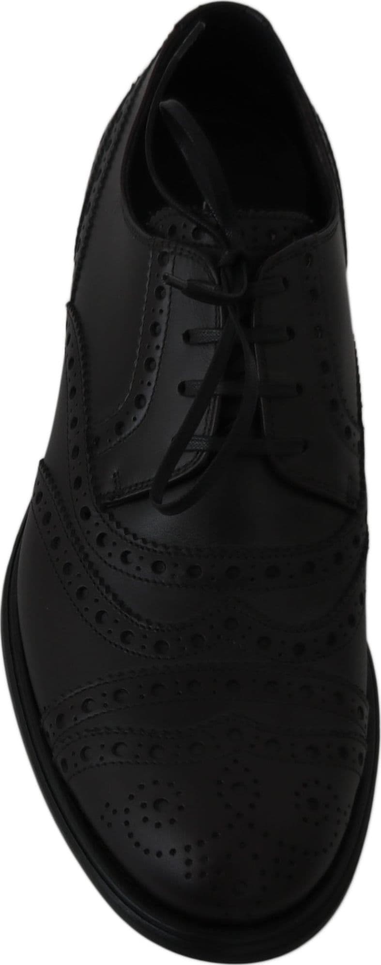 Dolce & Gabbana Black Leather Wingtip Oxford Dress  Shoes - 7