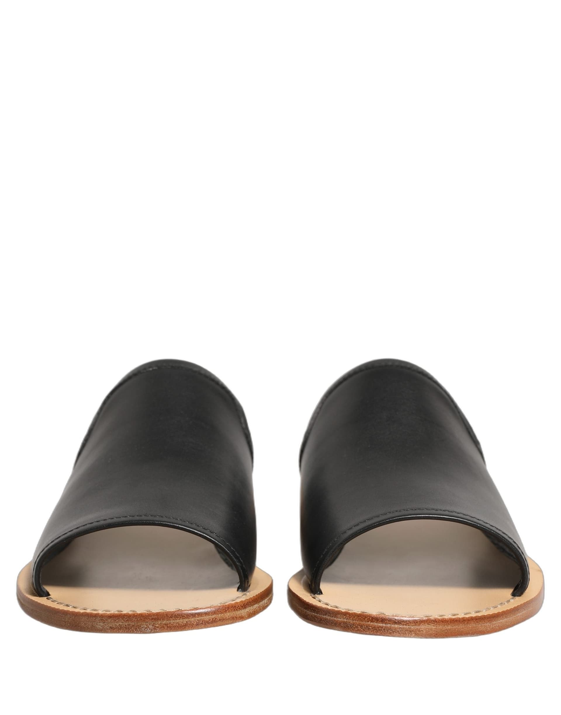 Dolce & Gabbana Brown Leather Slides Sandals Flats Men Shoes - 2