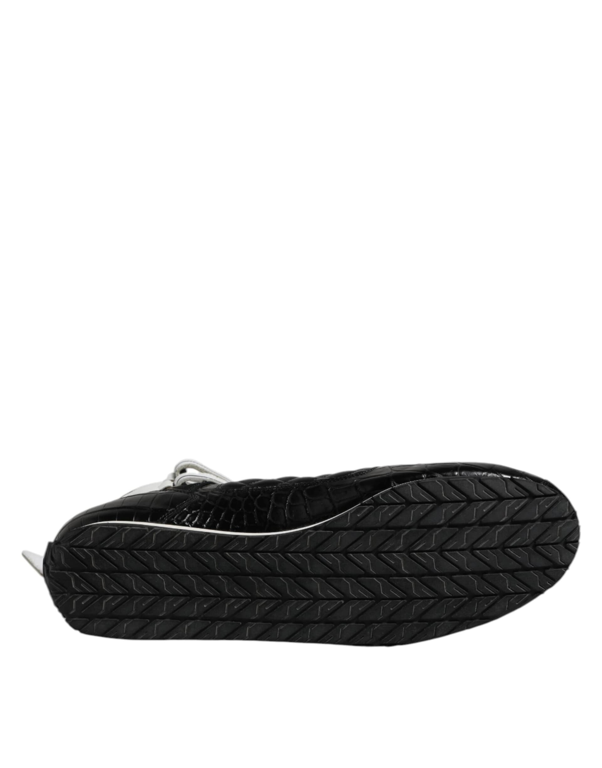 Dolce & Gabbana Black Quilted Leather Lace Up Sneakers Shoes - 8