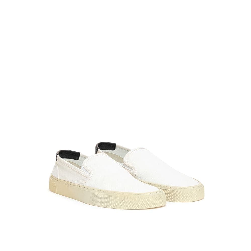 Saint Laurent White Cotton Low Top Sneakers - 2
