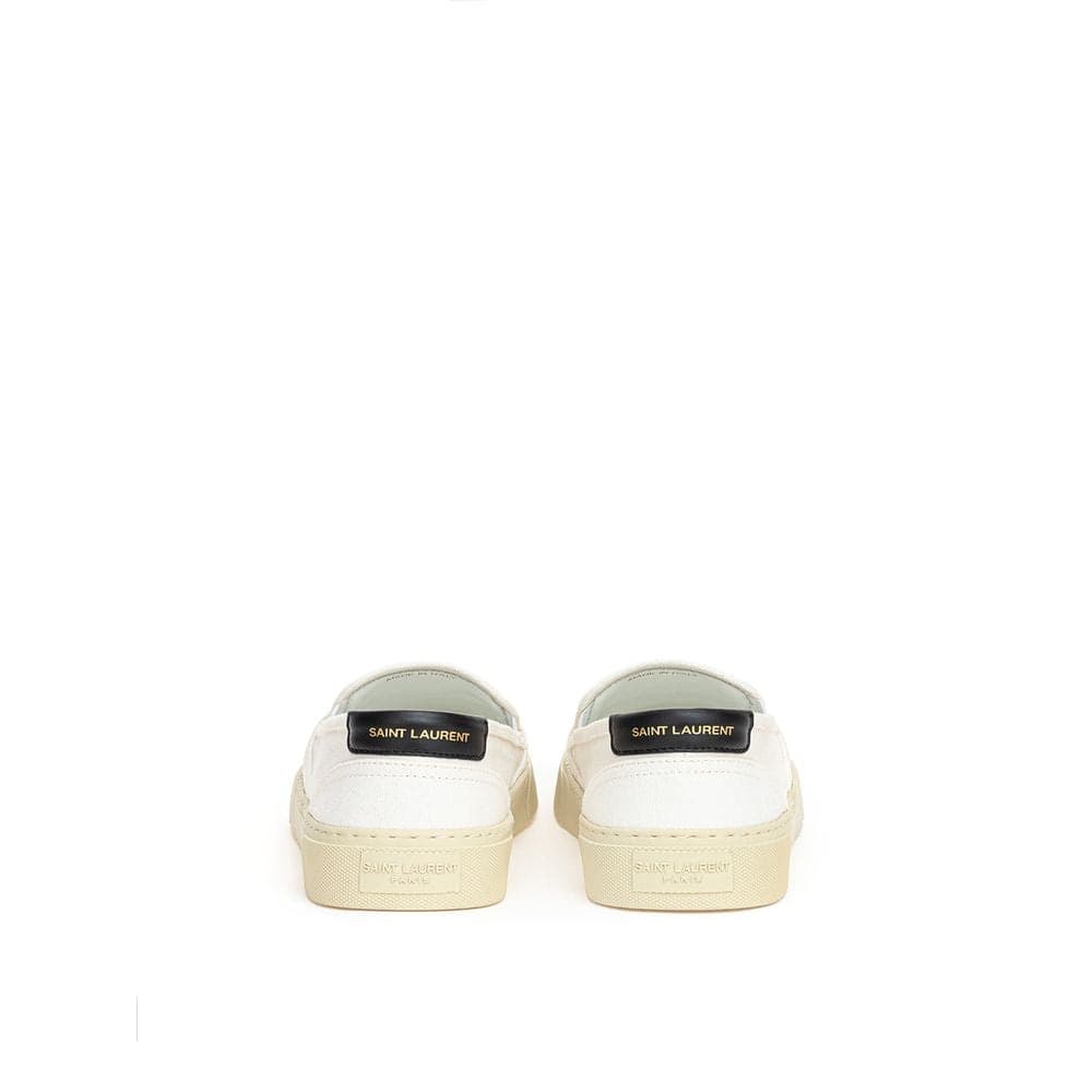 Saint Laurent White Cotton Low Top Sneakers - 3