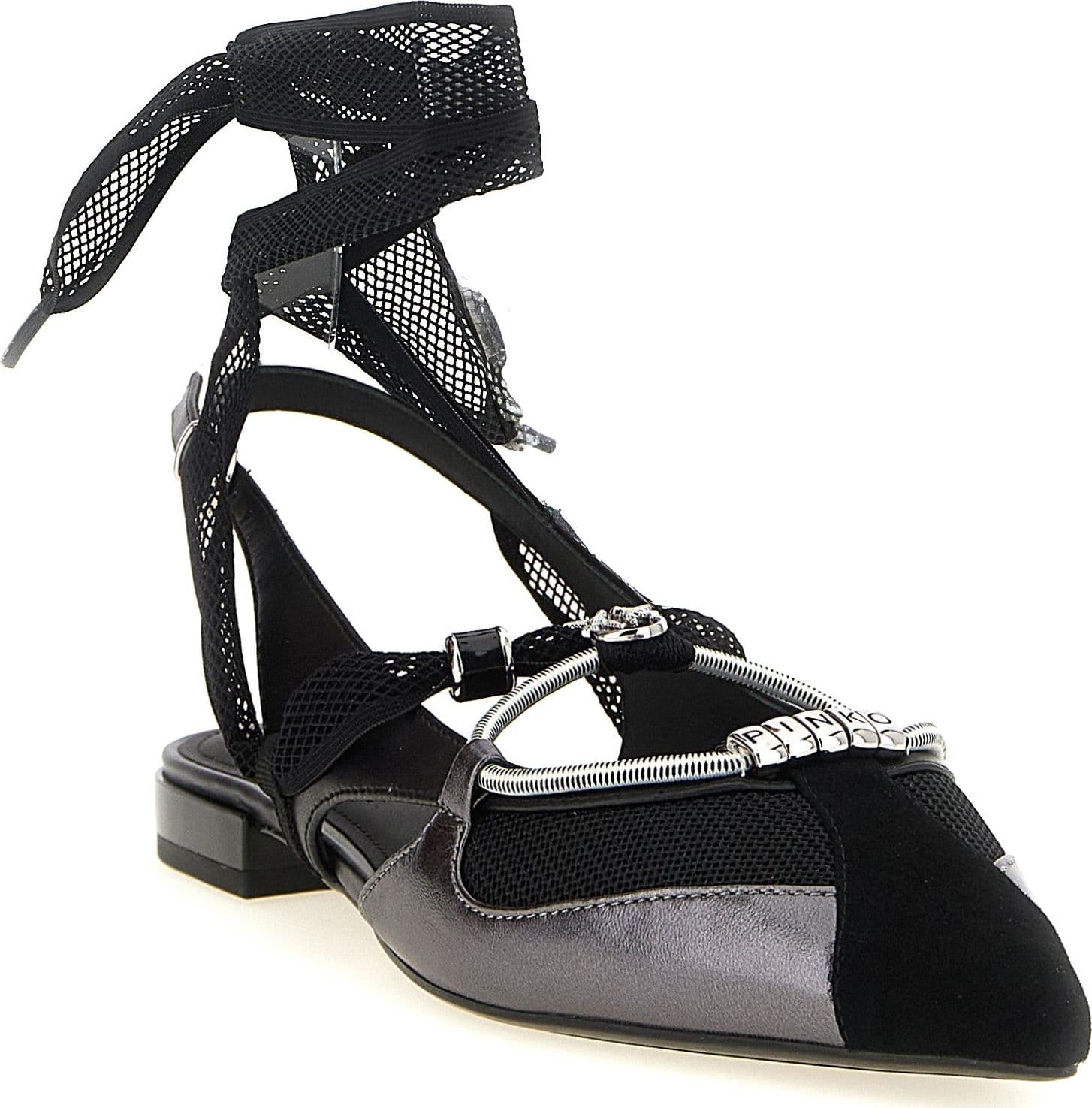 PINKO Black Leather Ballet Flats - 2