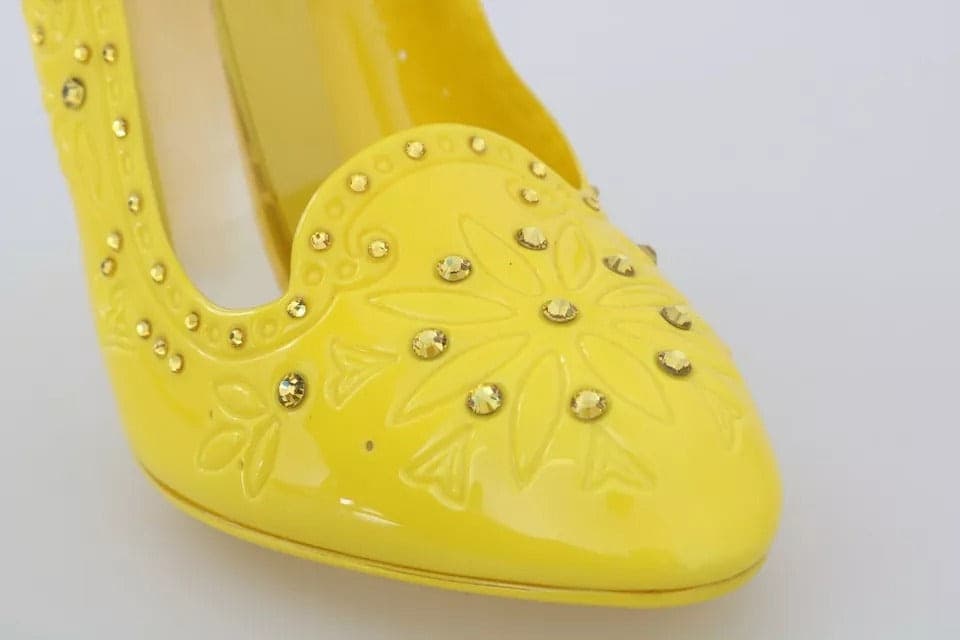 Dolce & Gabbana Yellow Crystal Heels CINDERELLA Shoes - 5
