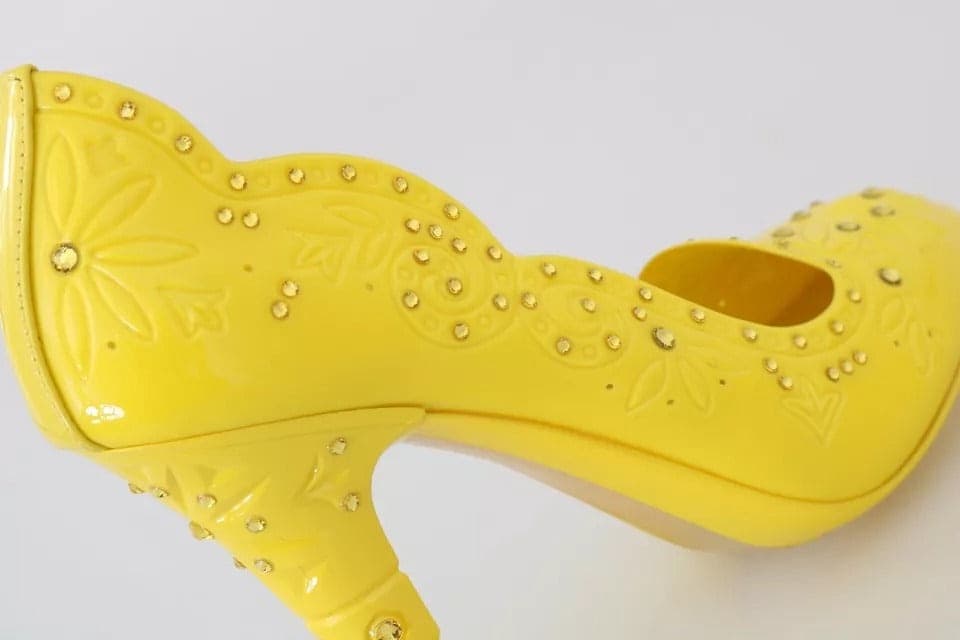 Dolce & Gabbana Yellow Crystal Heels CINDERELLA Shoes - 6
