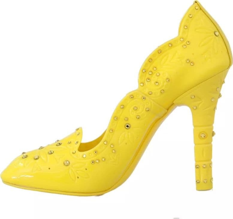 Dolce & Gabbana Yellow Crystal Heels CINDERELLA Shoes - 7