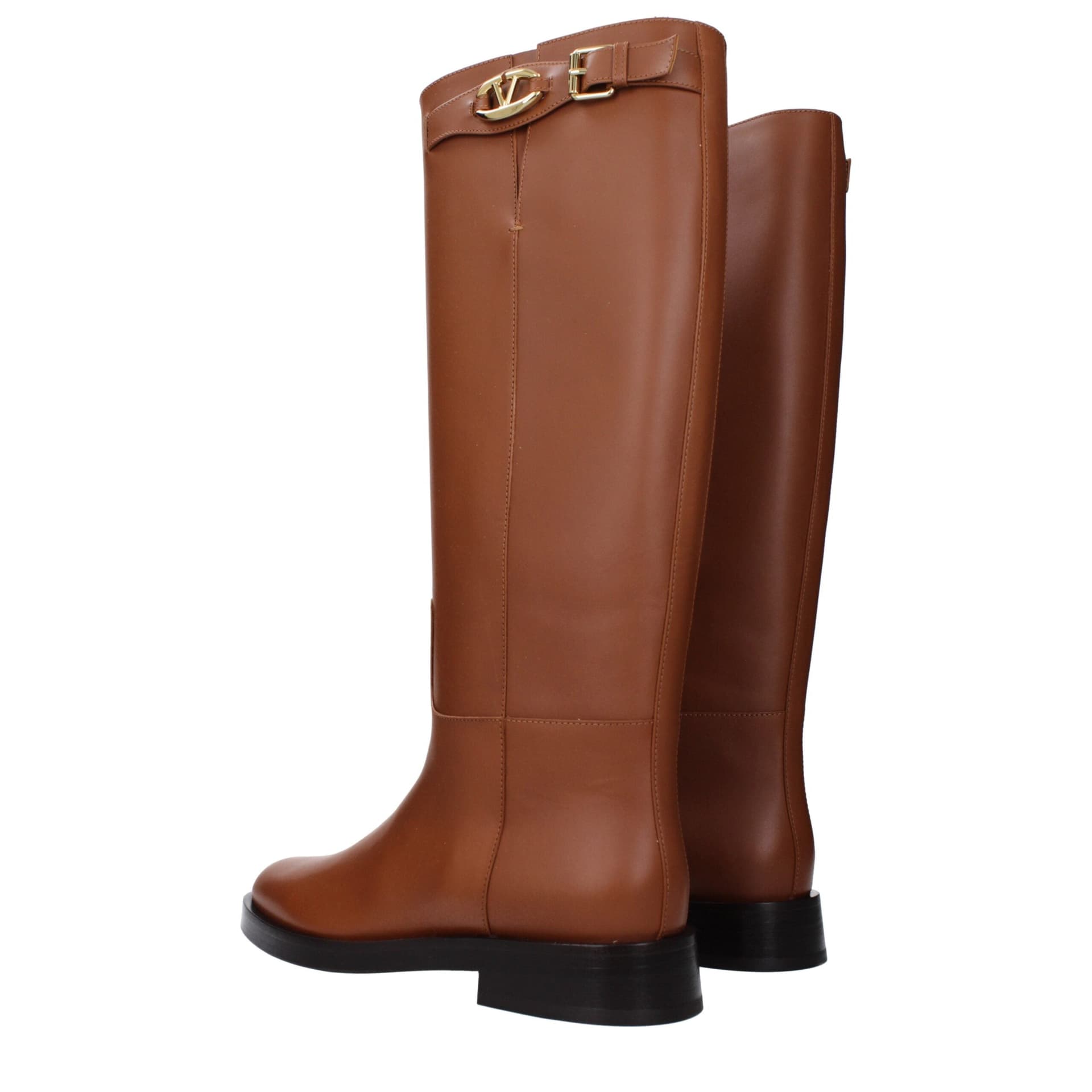 Valentino Garavani Brown Leather Boots - 4