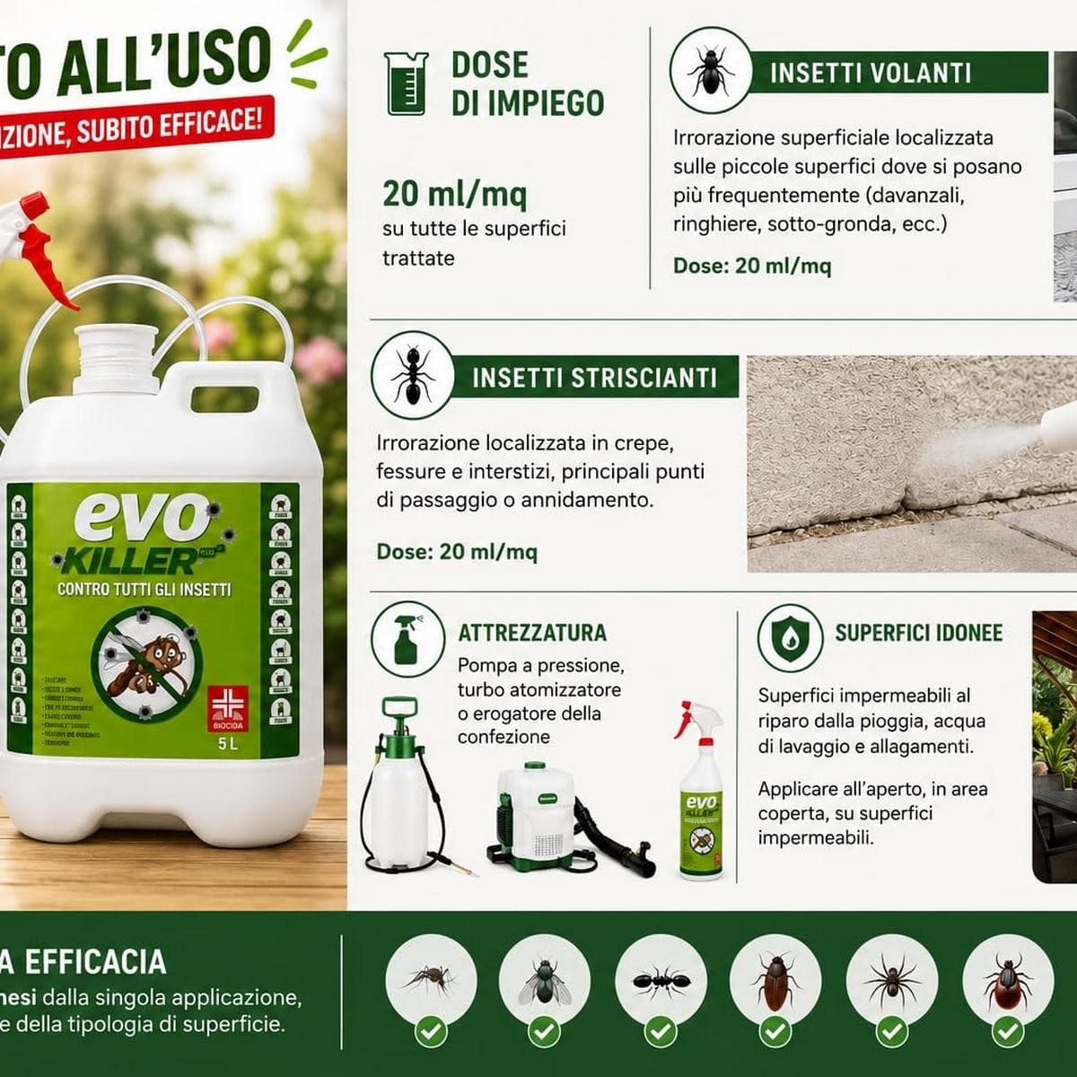 Evokiller insetticida pronto uso effetto abbattente - 5