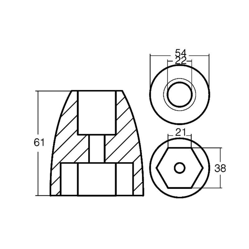 ANODO MERCURY BRAVO III IN ZINCO - 2